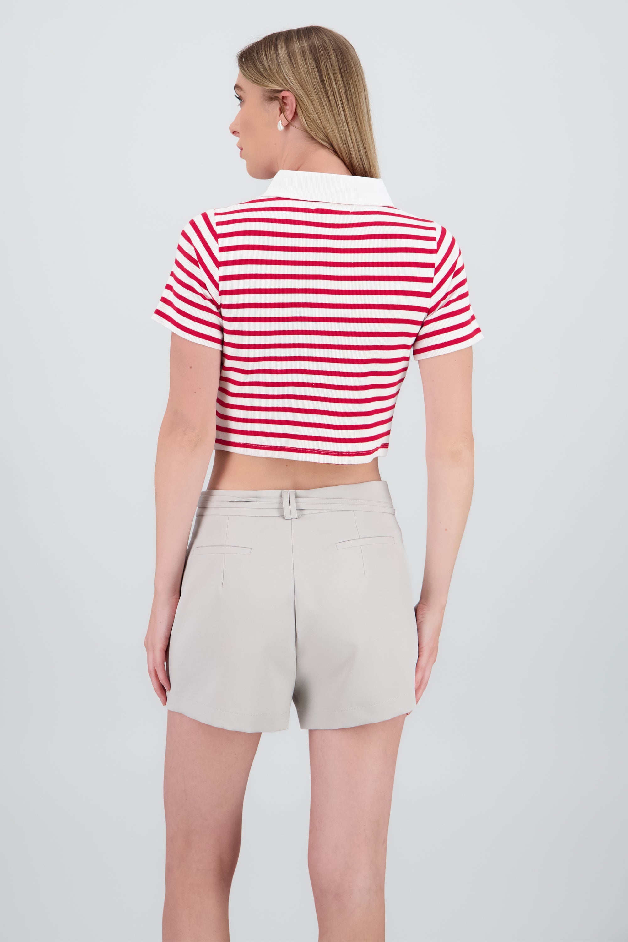 Top polo rayas gruesas ROJO COMBO