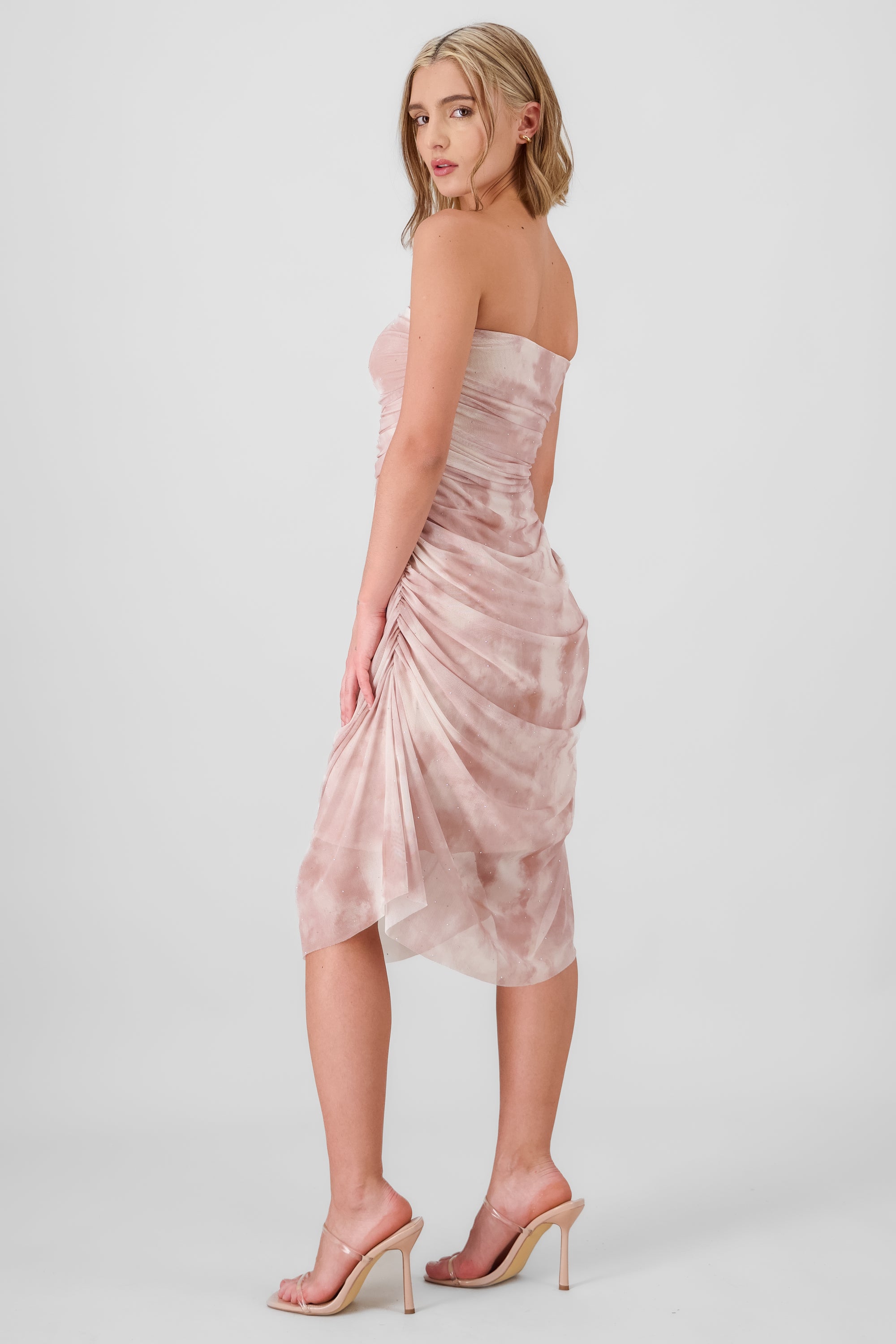 Midi Mesh Brillos dress Rosa Combo