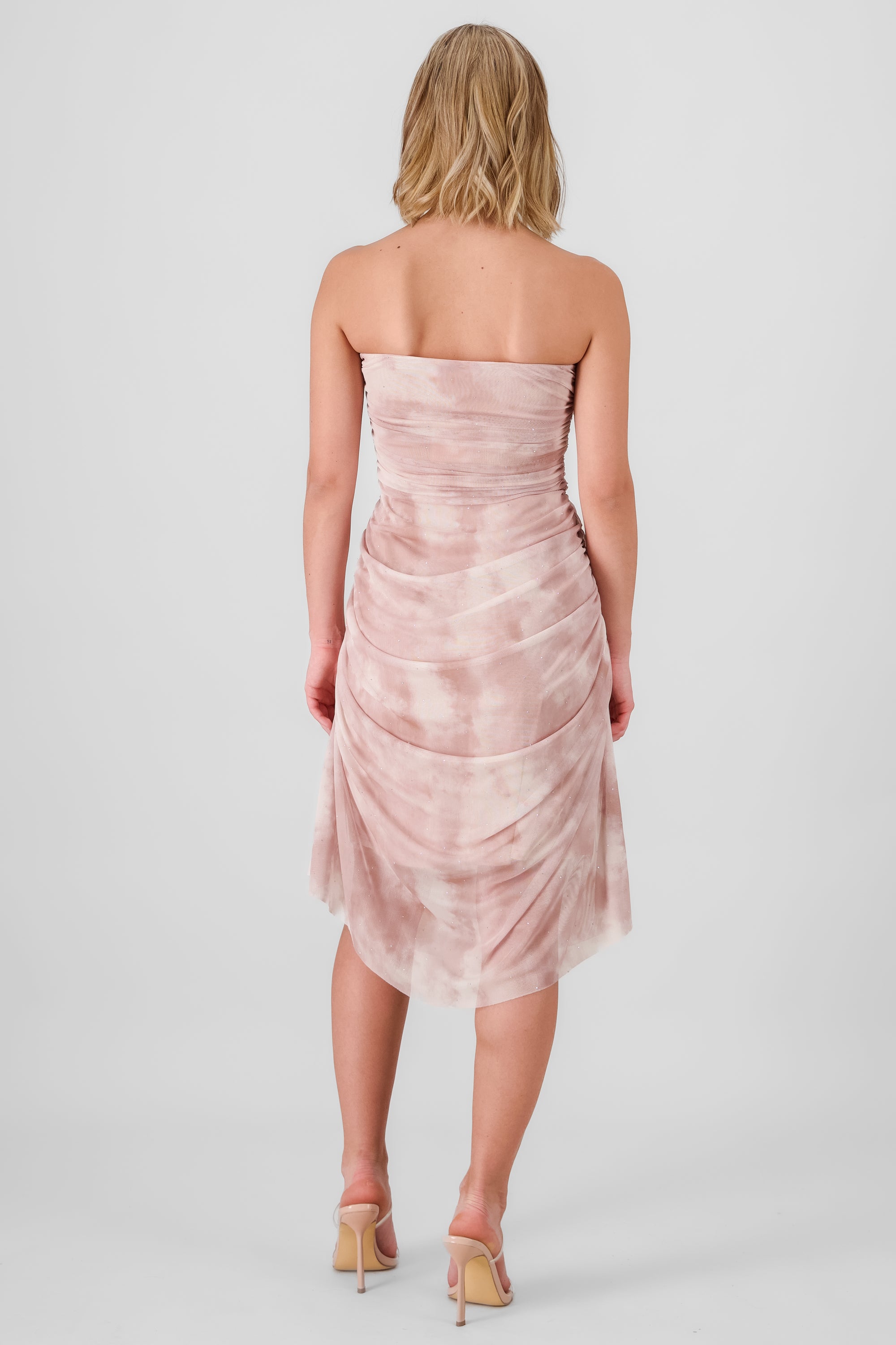 Midi Mesh Brillos dress Rosa Combo