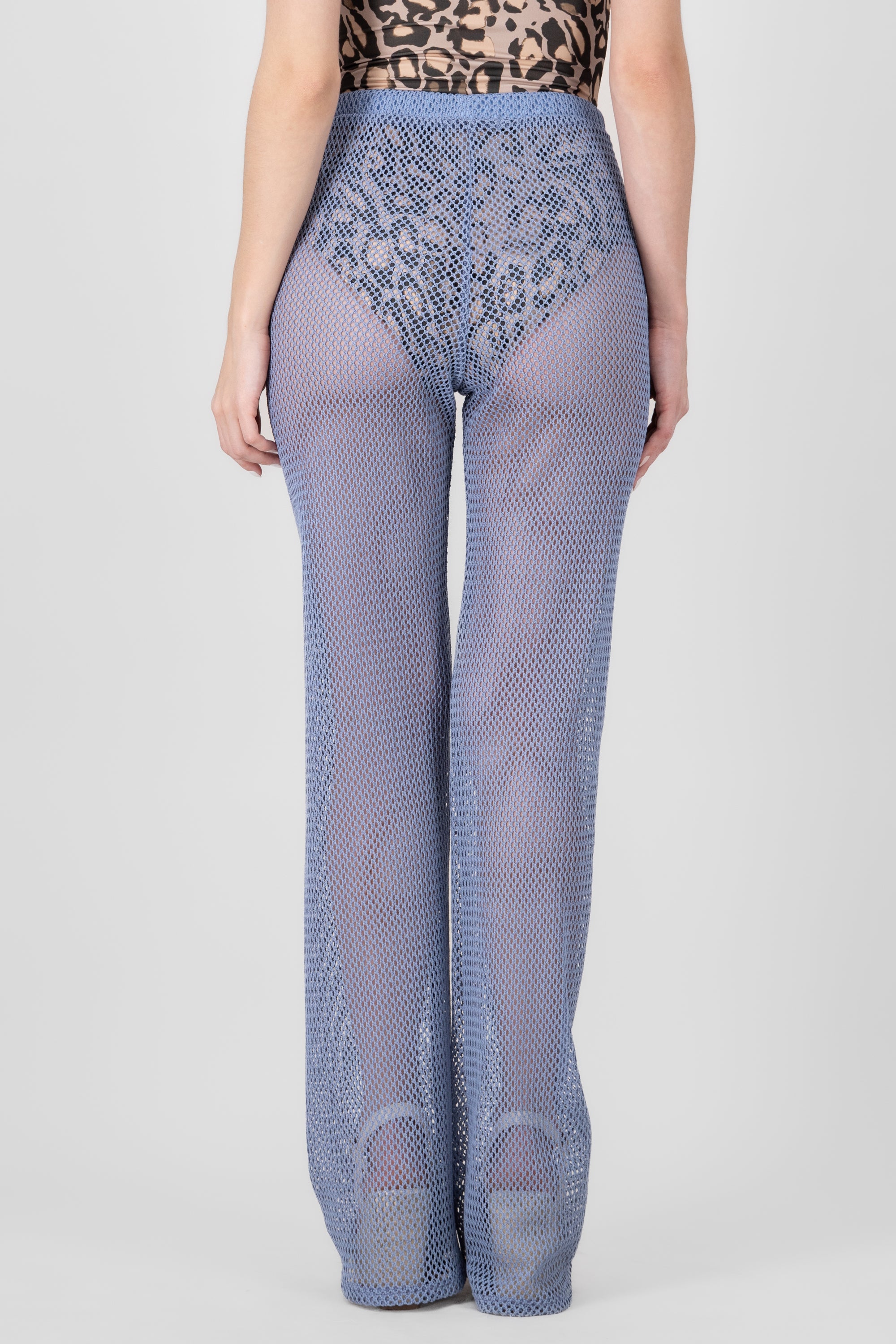 Straight crochet pants BLUE