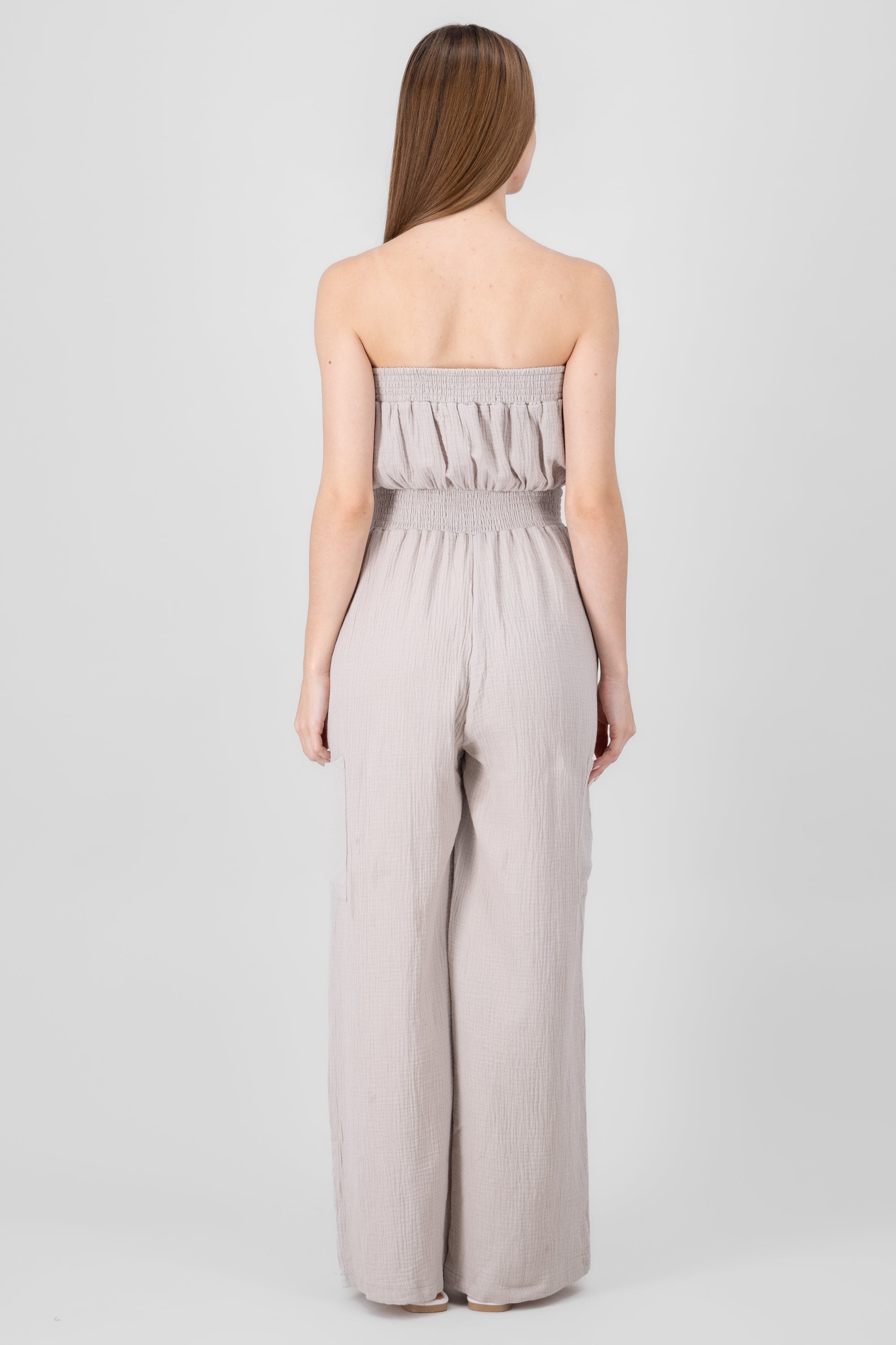 Jumpsuit Bandeau with bags Light gray