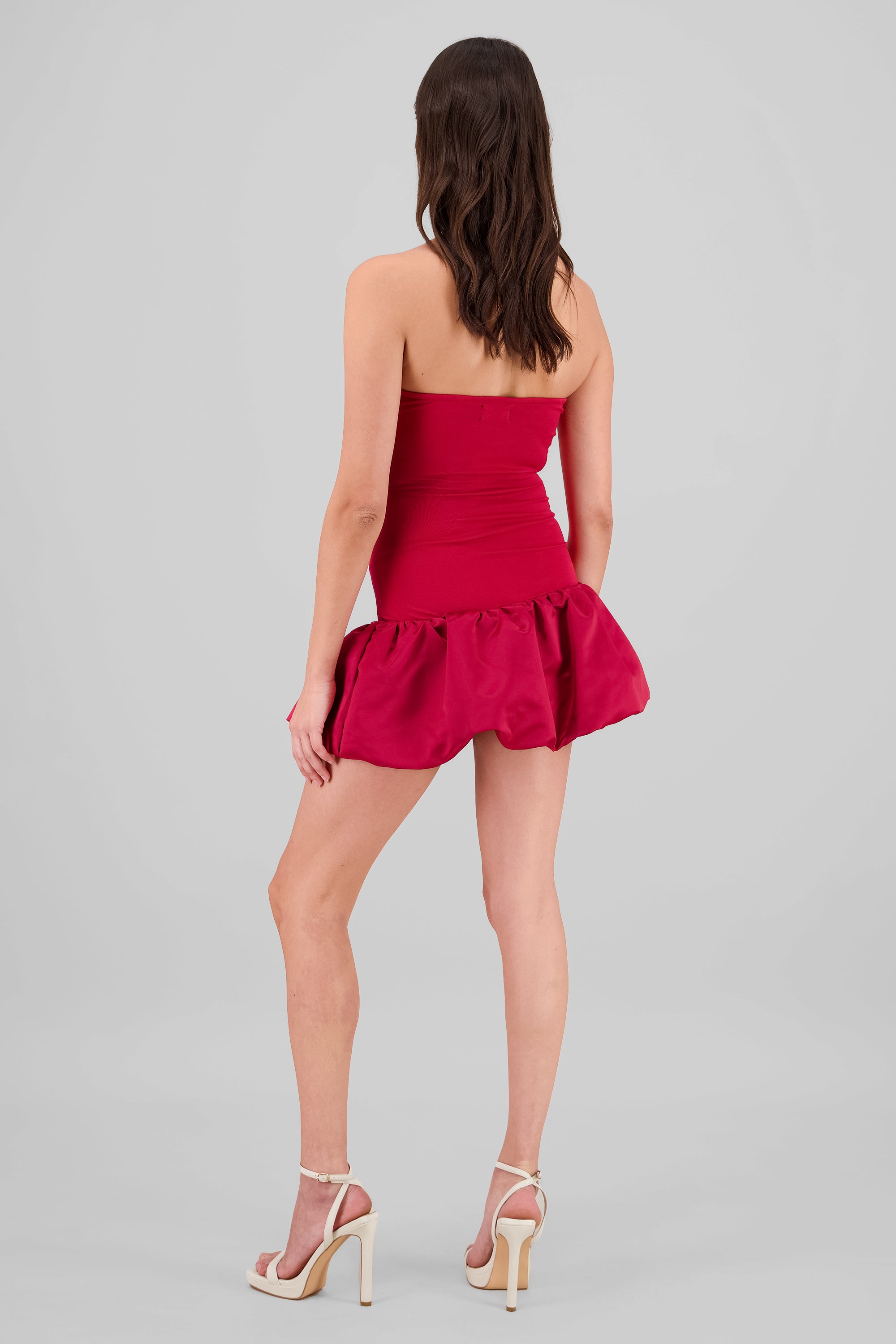 Vestido strapples globo ROJO