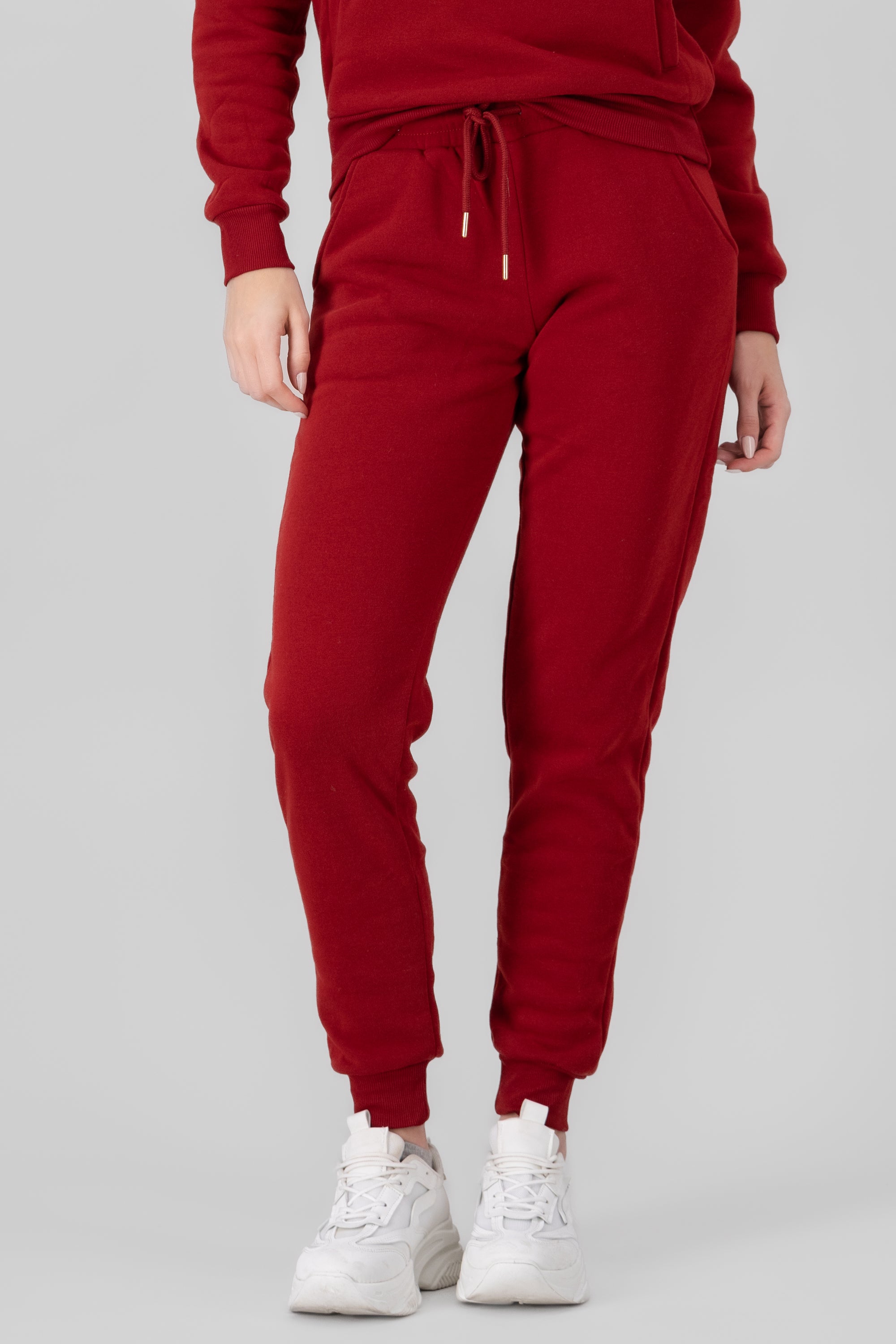 Pantalon felpa con resorte y bolsas Hypsters ROJO QUEMADO