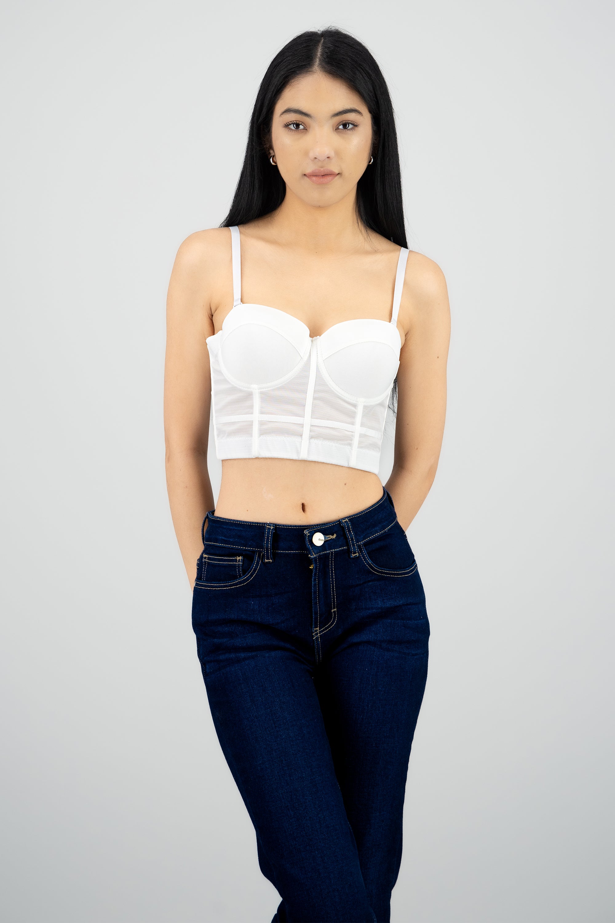 Top corset detalle copas BLANCO