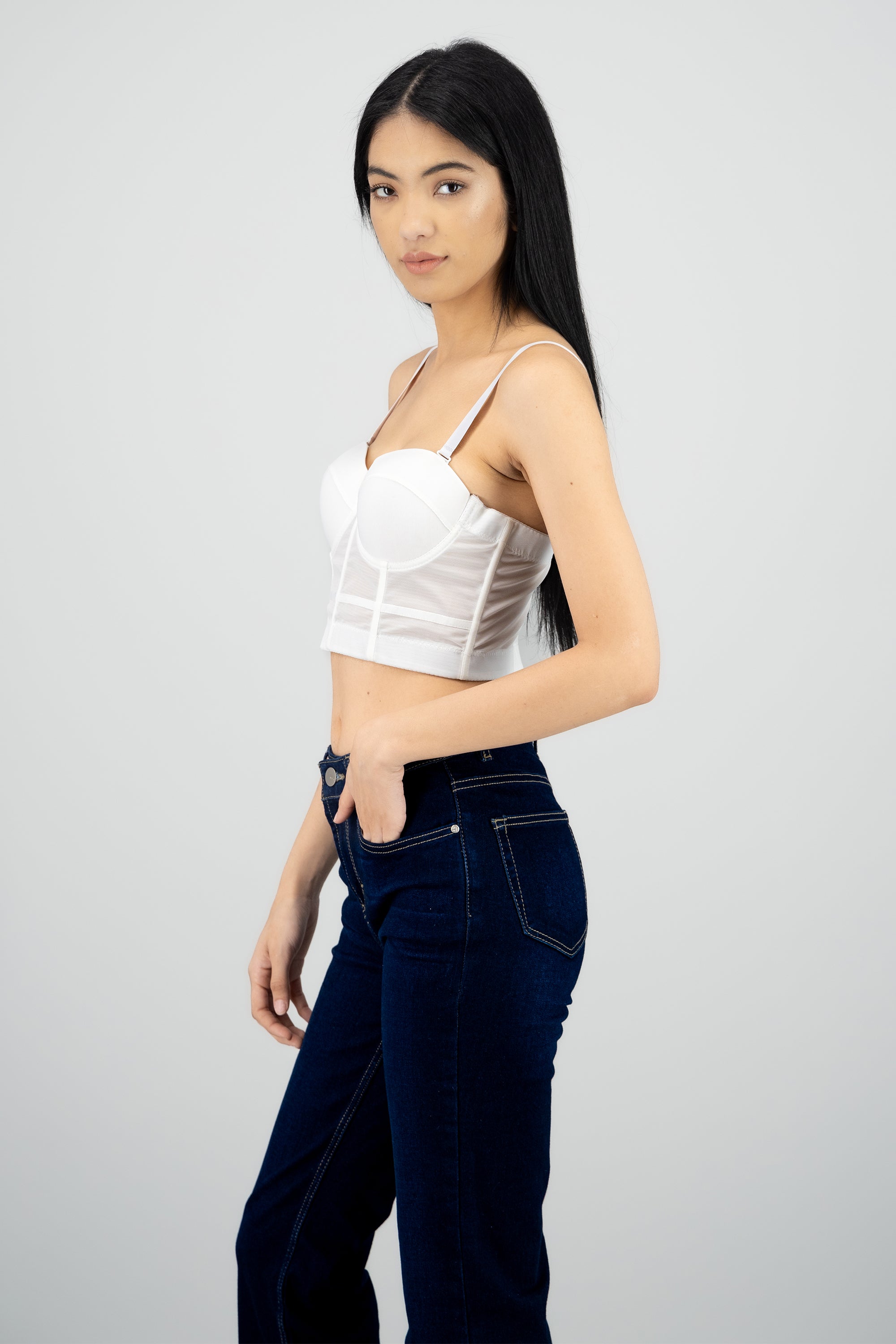 Top corset detalle copas BLANCO
