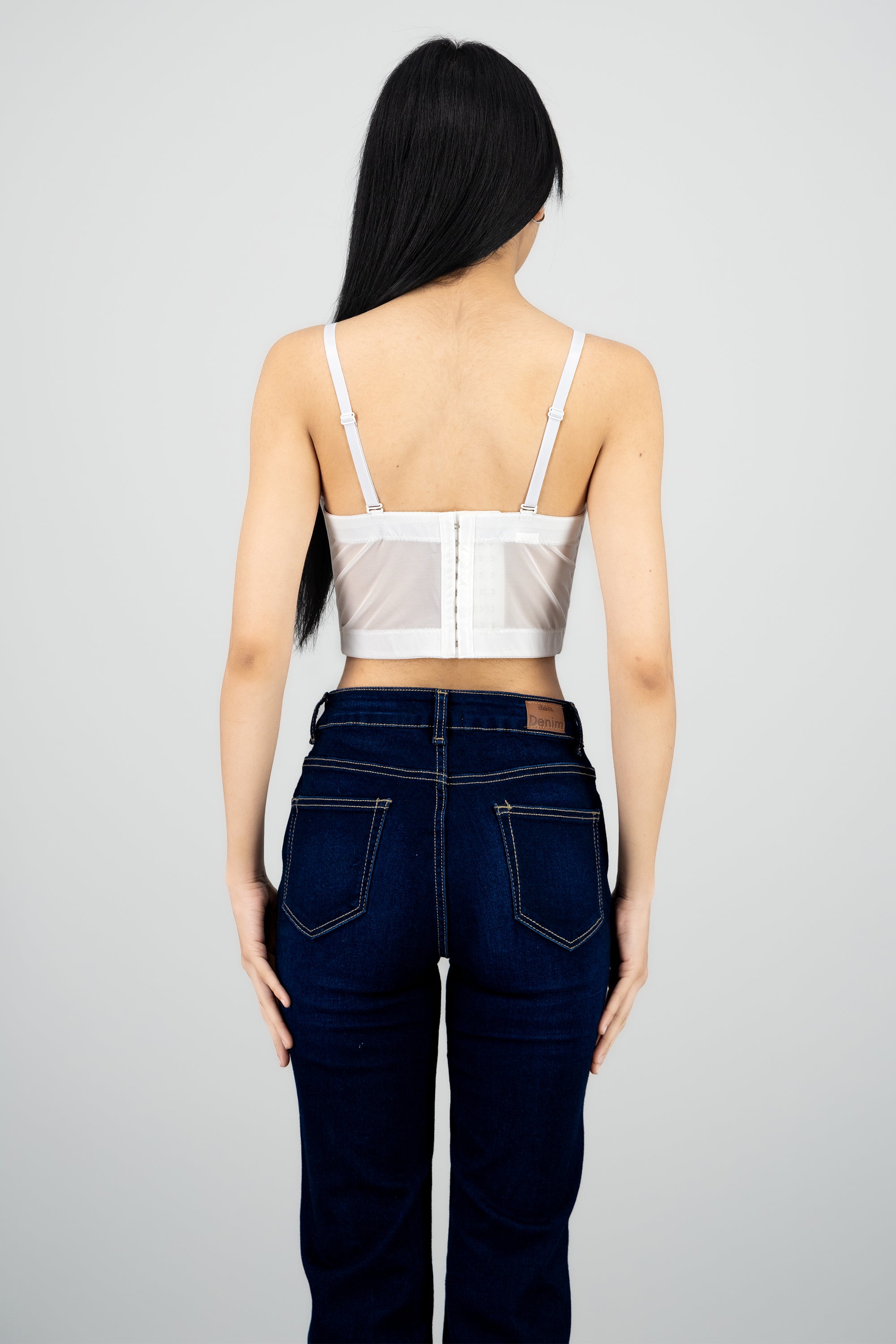 Top corset detalle copas BLANCO