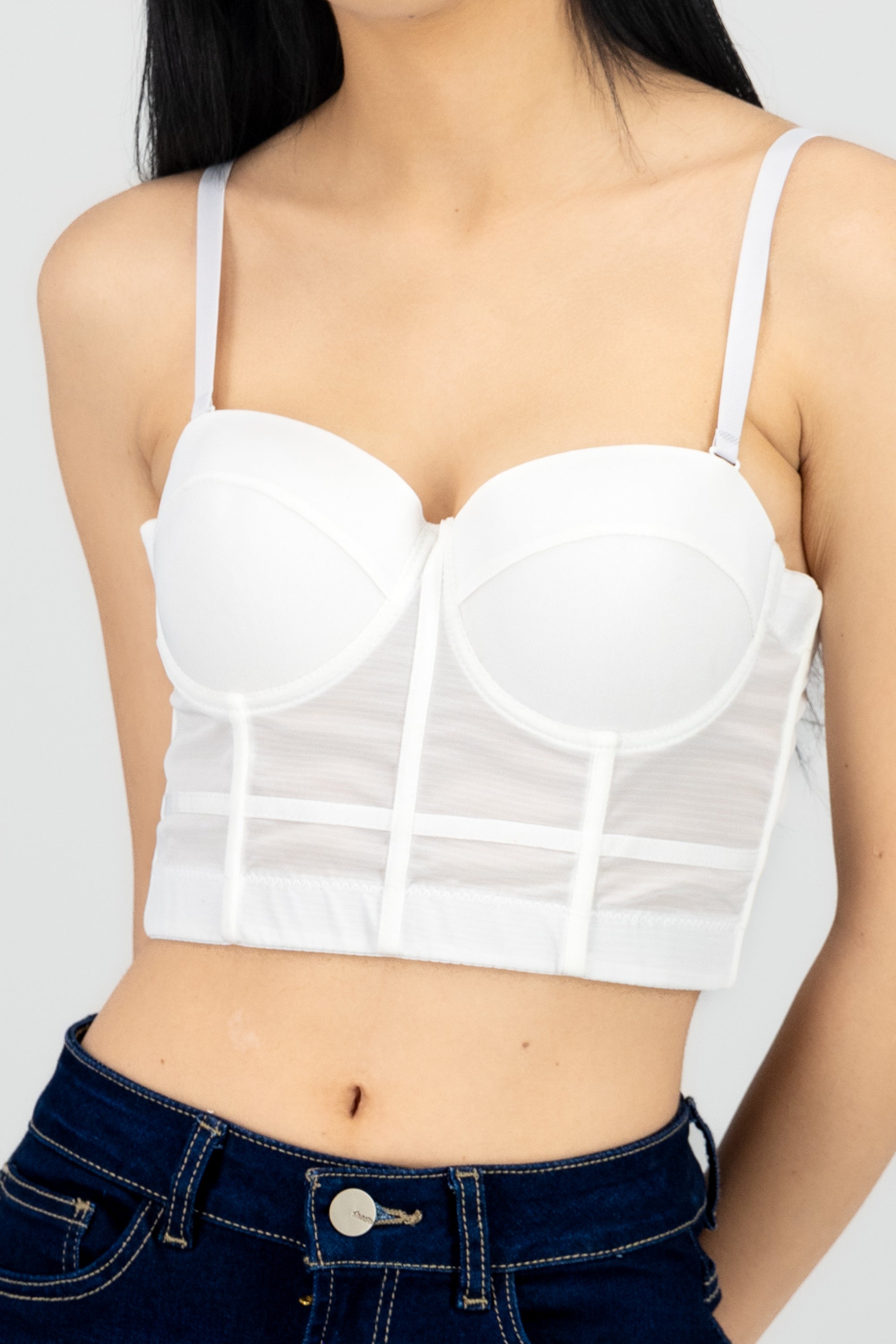 Top corset detalle copas BLANCO
