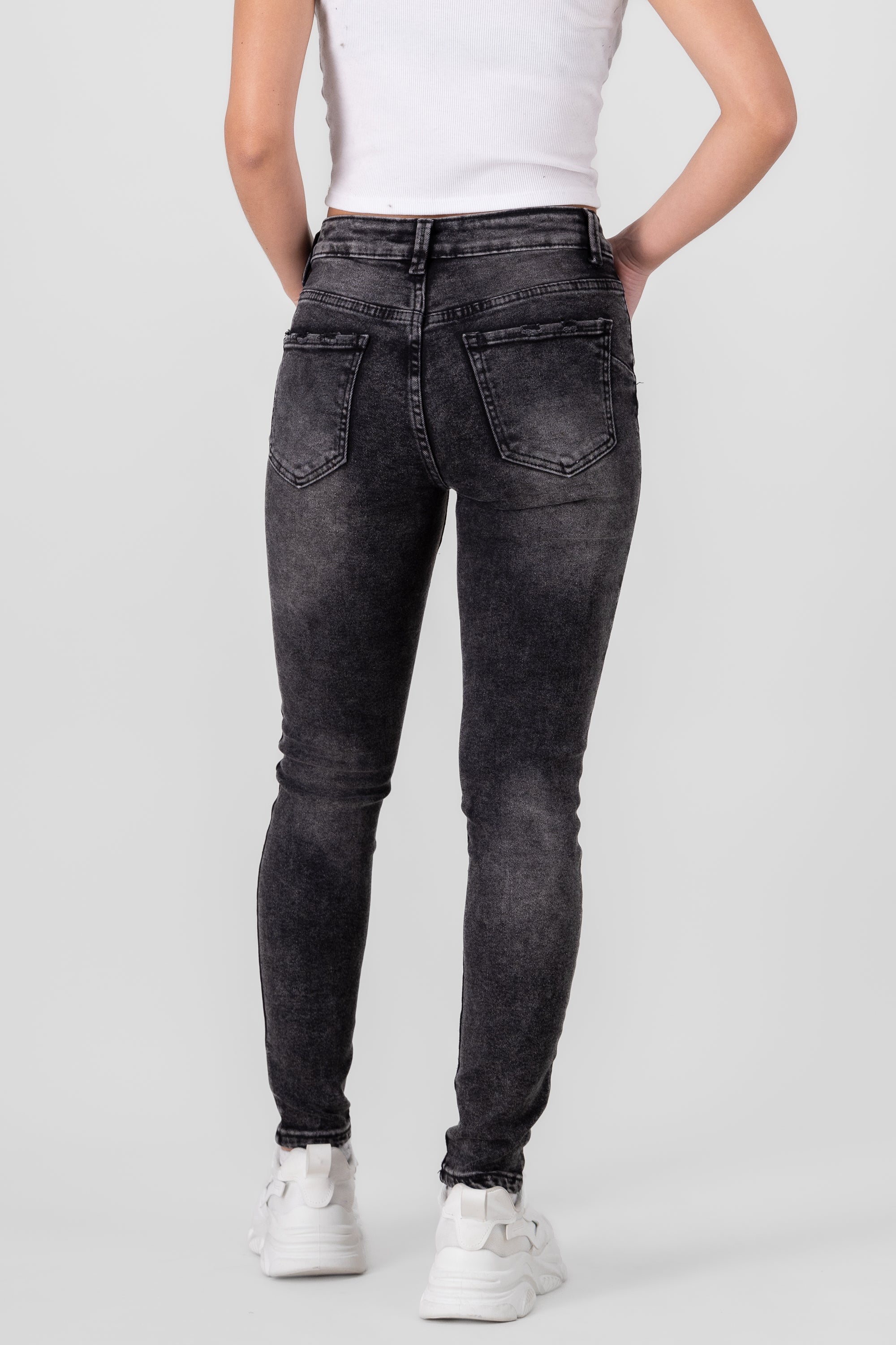 Jeans Skinny Slim Contrast BLACK