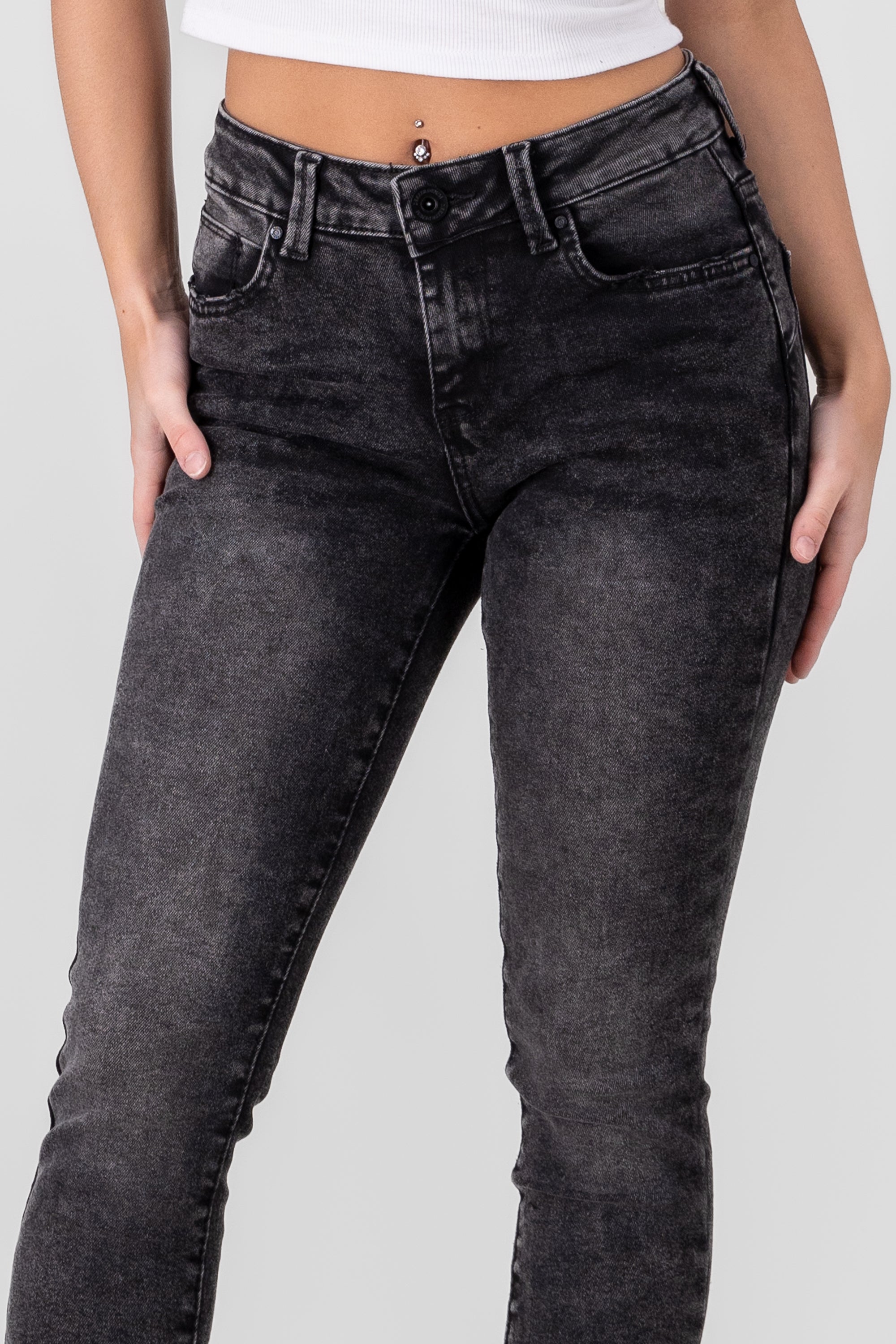 Jeans Skinny Slim Contrast BLACK