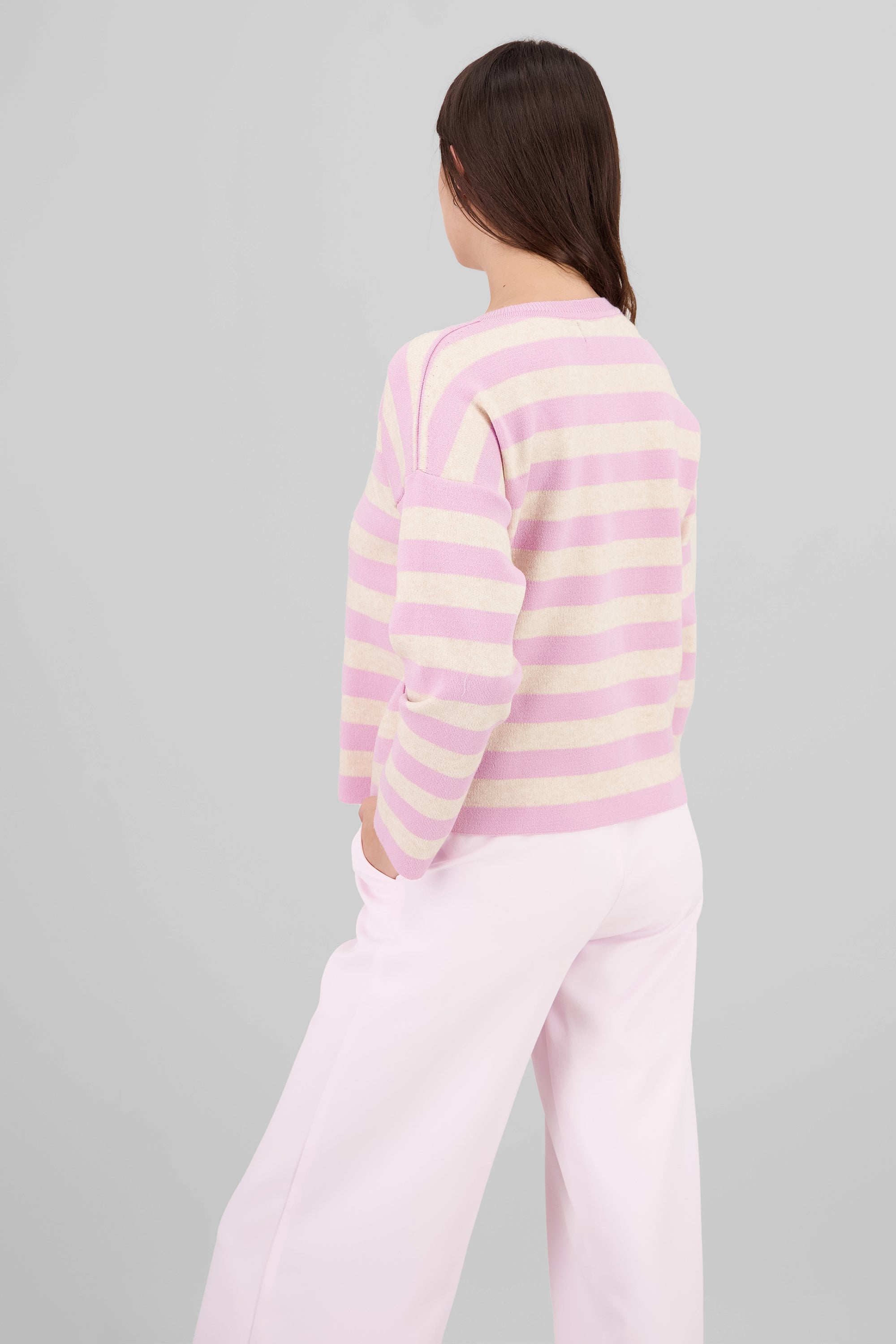 Sueter rayas tacto suave ROSA COMBO