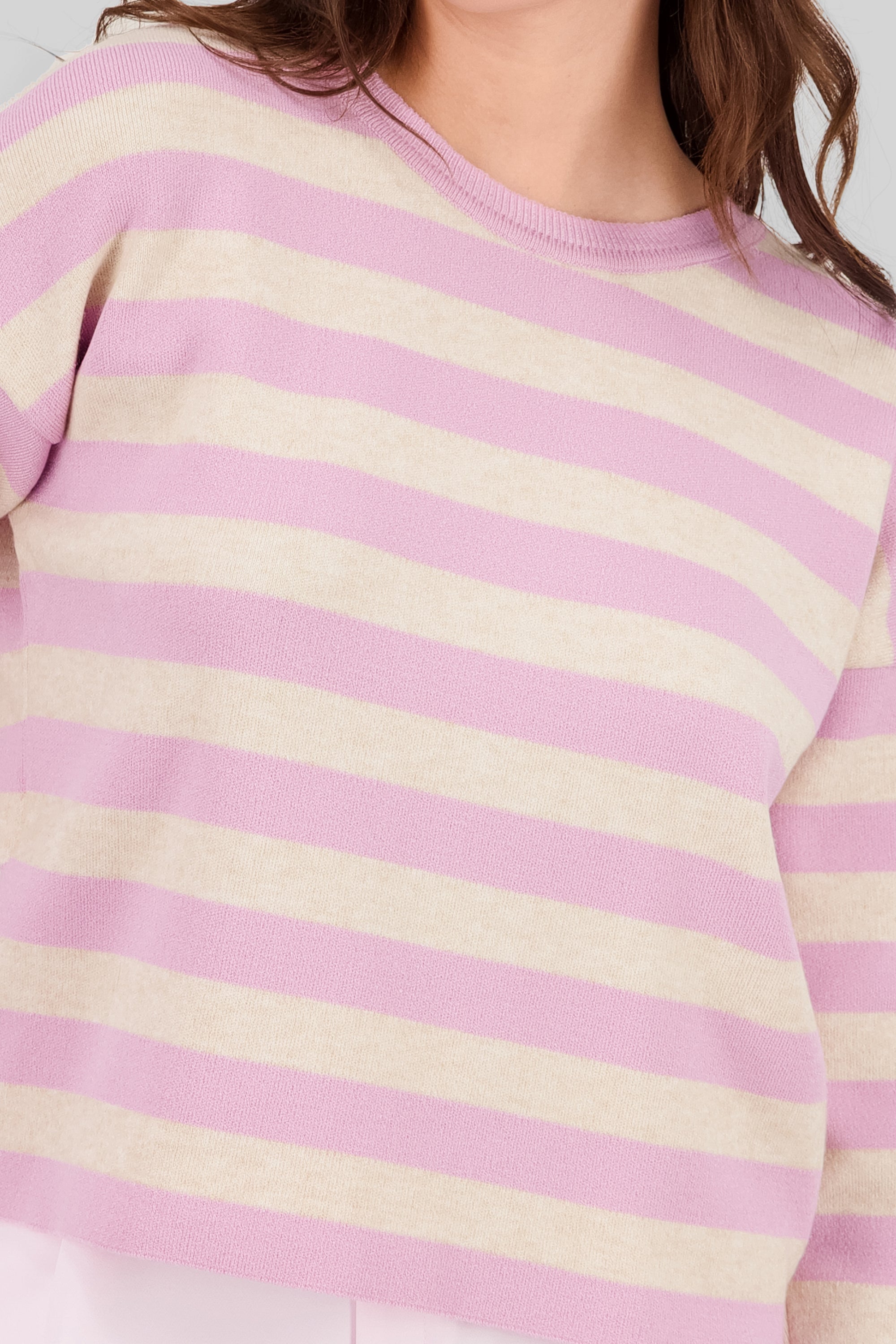 Sueter rayas tacto suave ROSA COMBO