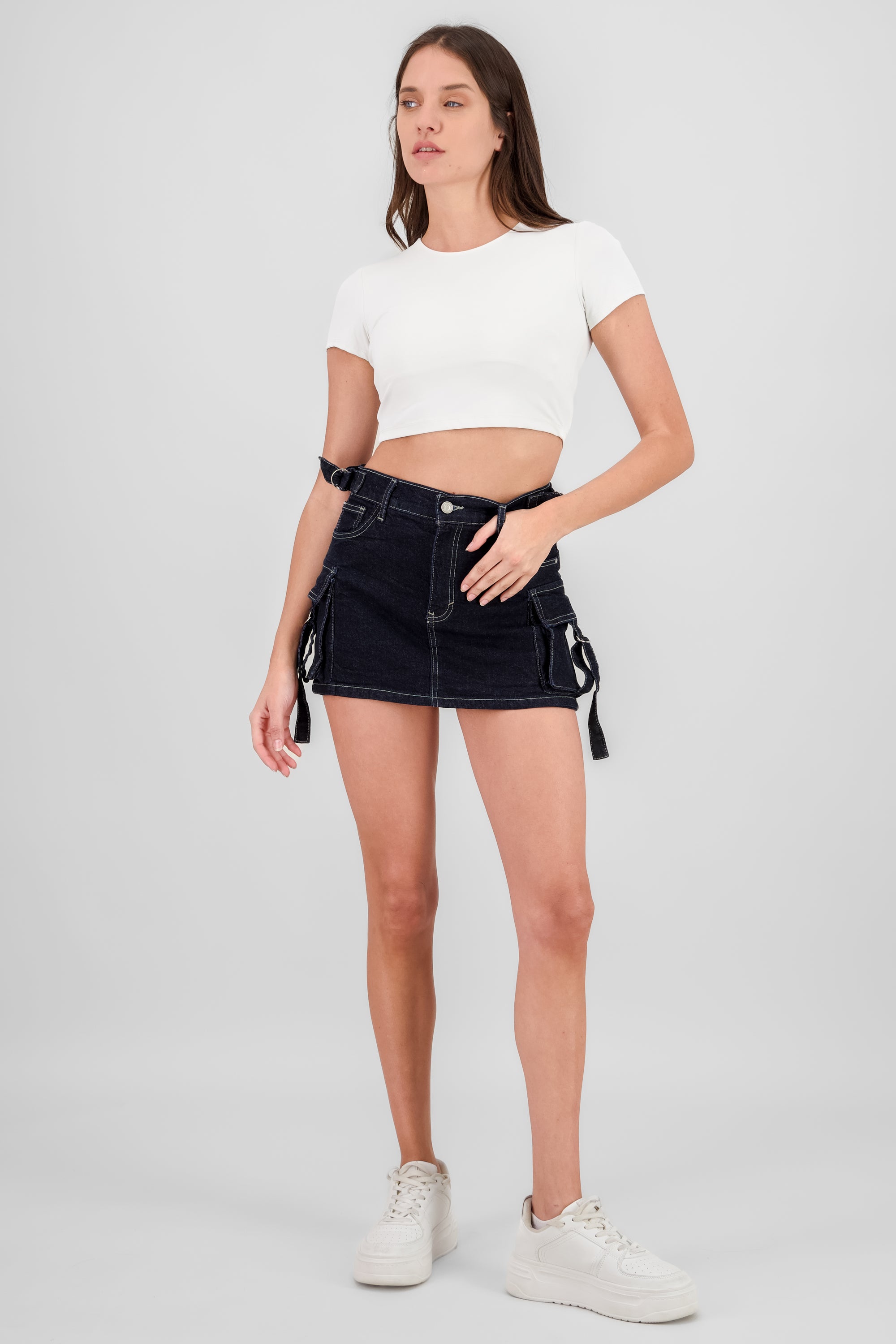 Falda short cargo tiras ajustables INDIGO