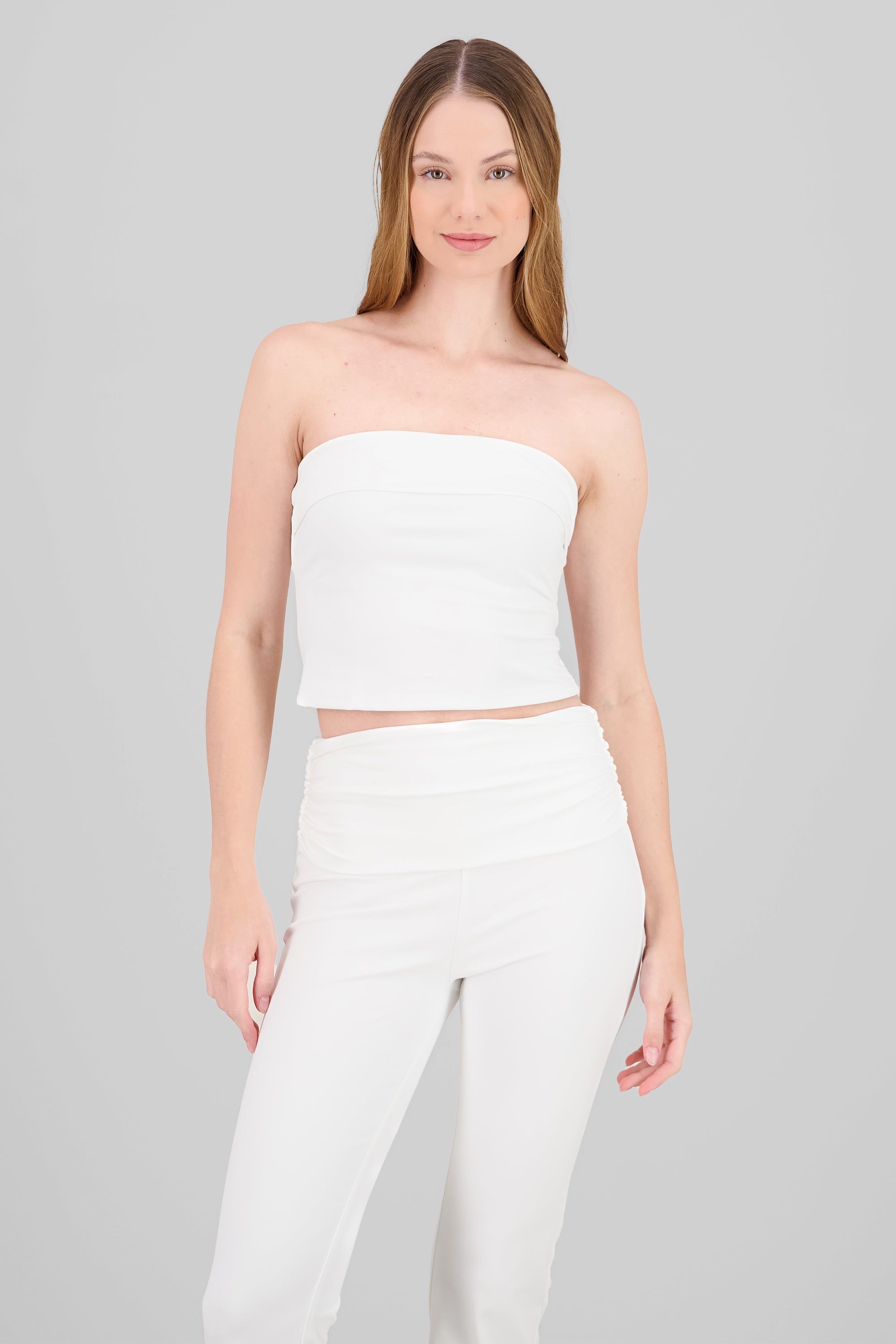 Top strapless liso CREMA