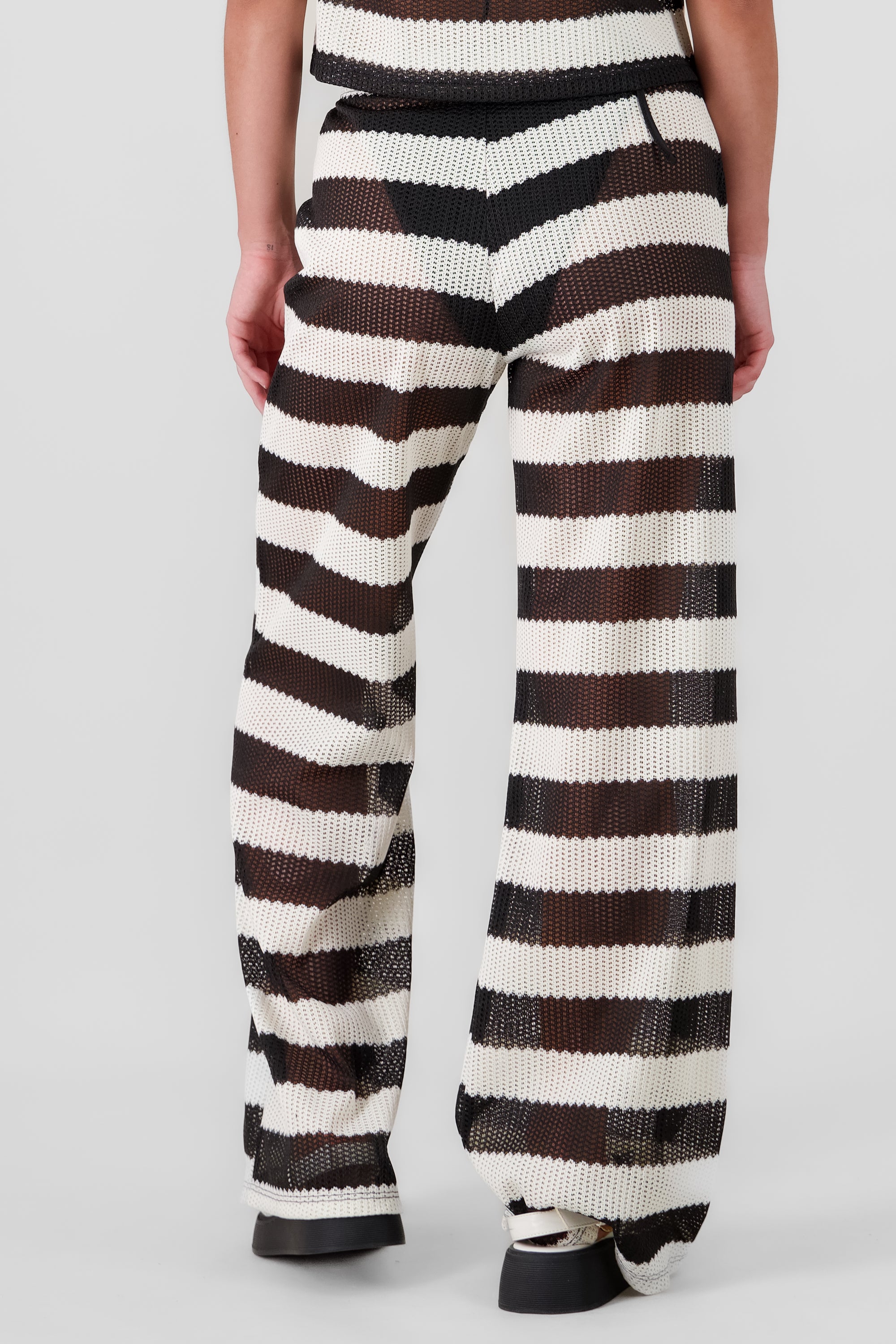 Pantalon tejido rayas NEGRO COMBO