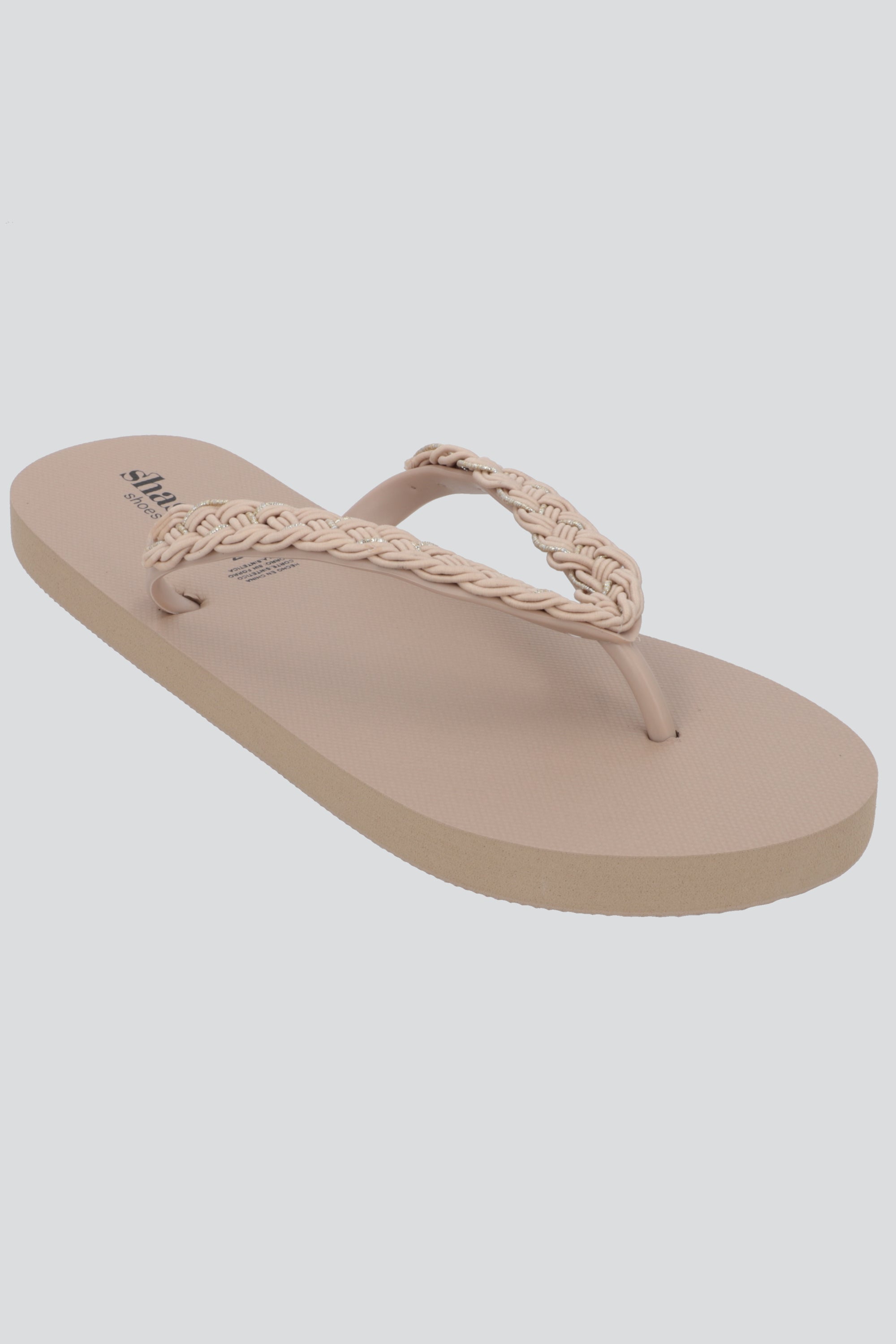 Flip Flop Chinela Brillos Tejido TAUPE