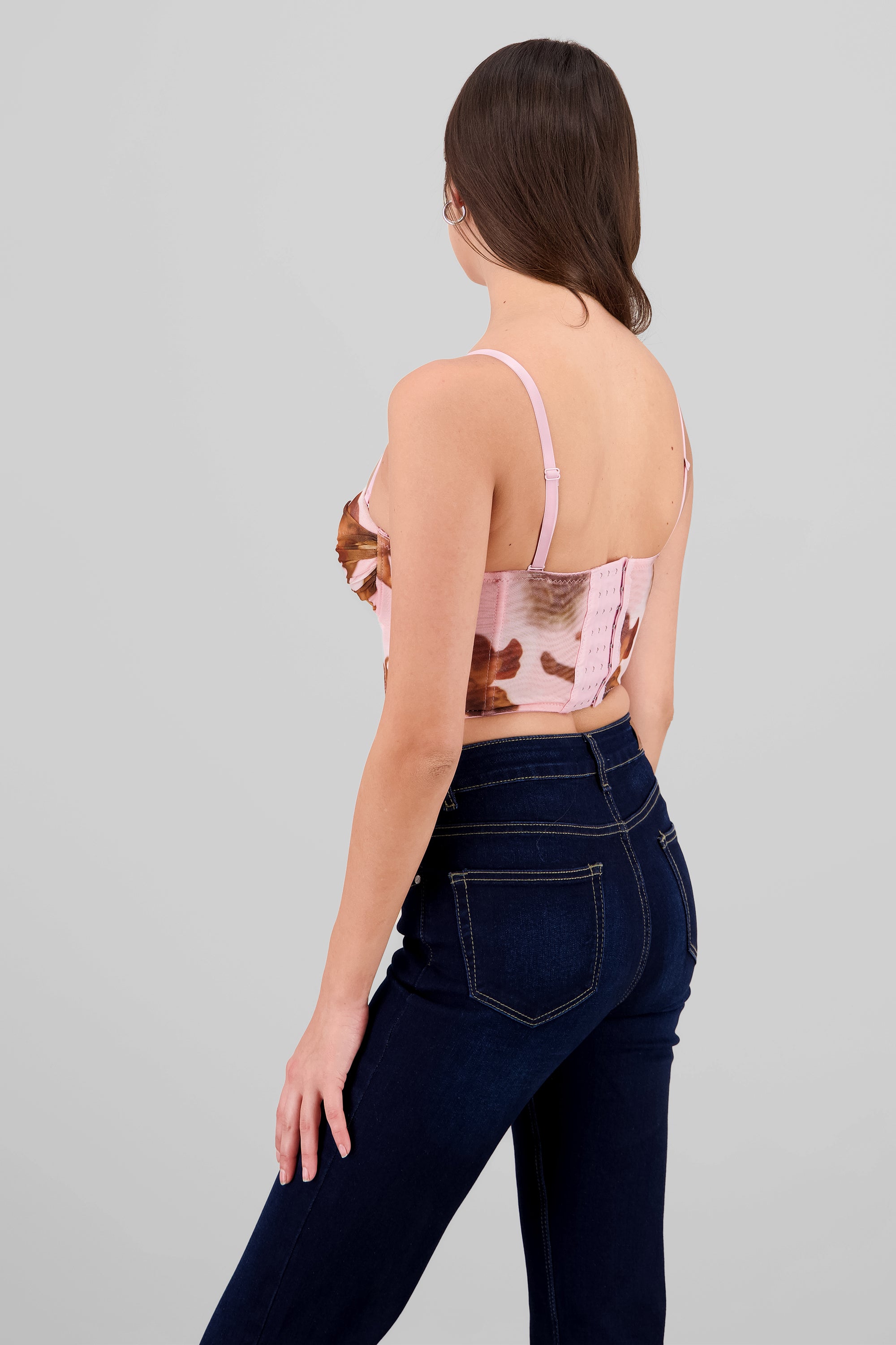 Corset mesh degradado detalle copas ROSA PASTEL