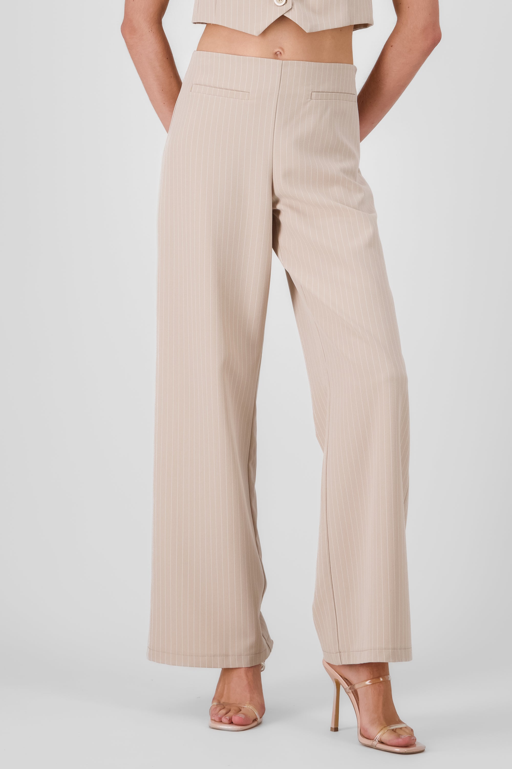 Pantalon recto rayas vivos hypsters BEIGE