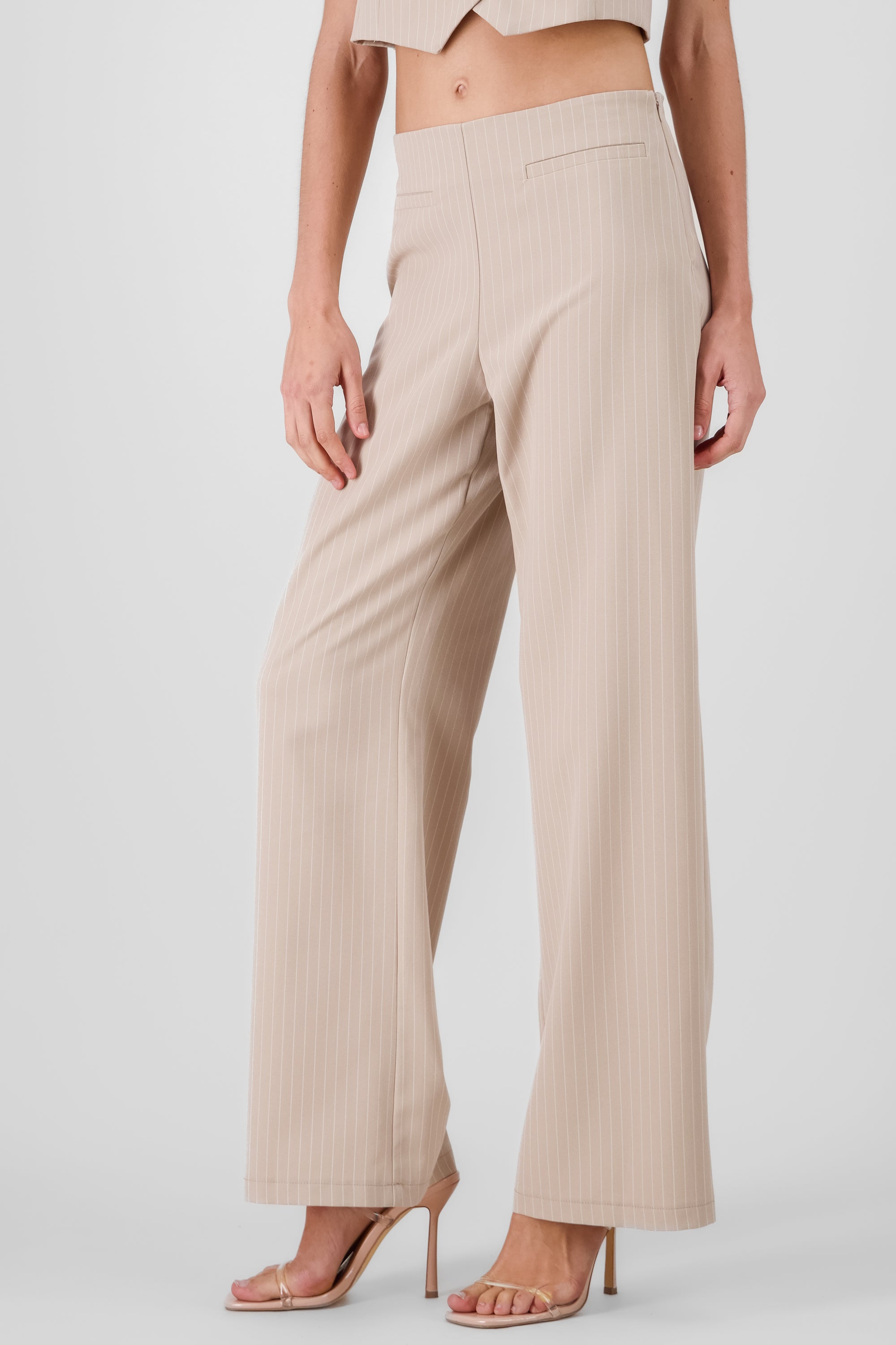 Pantalon recto rayas vivos hypsters BEIGE