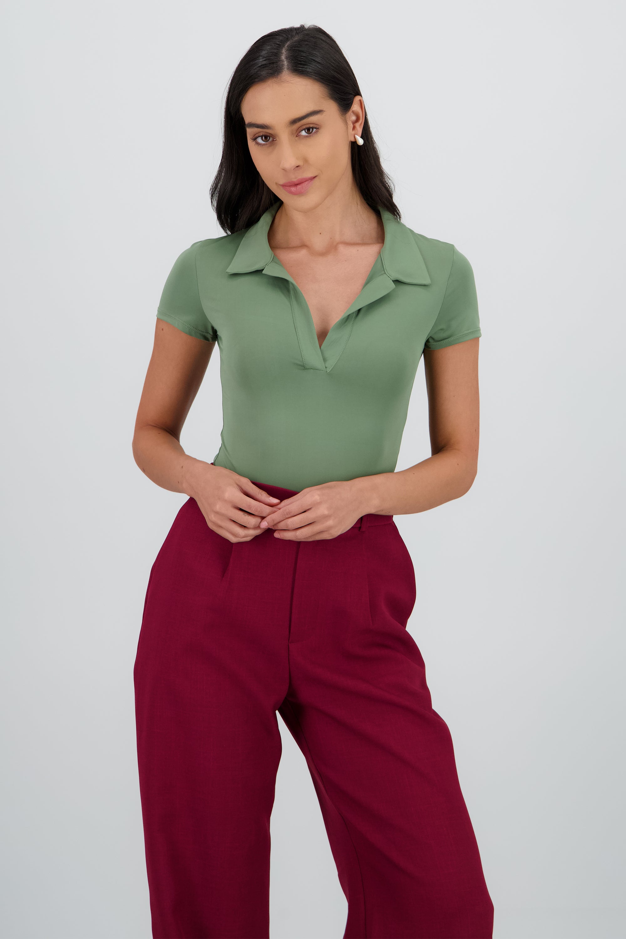Body manga corta cuello polo SAGE