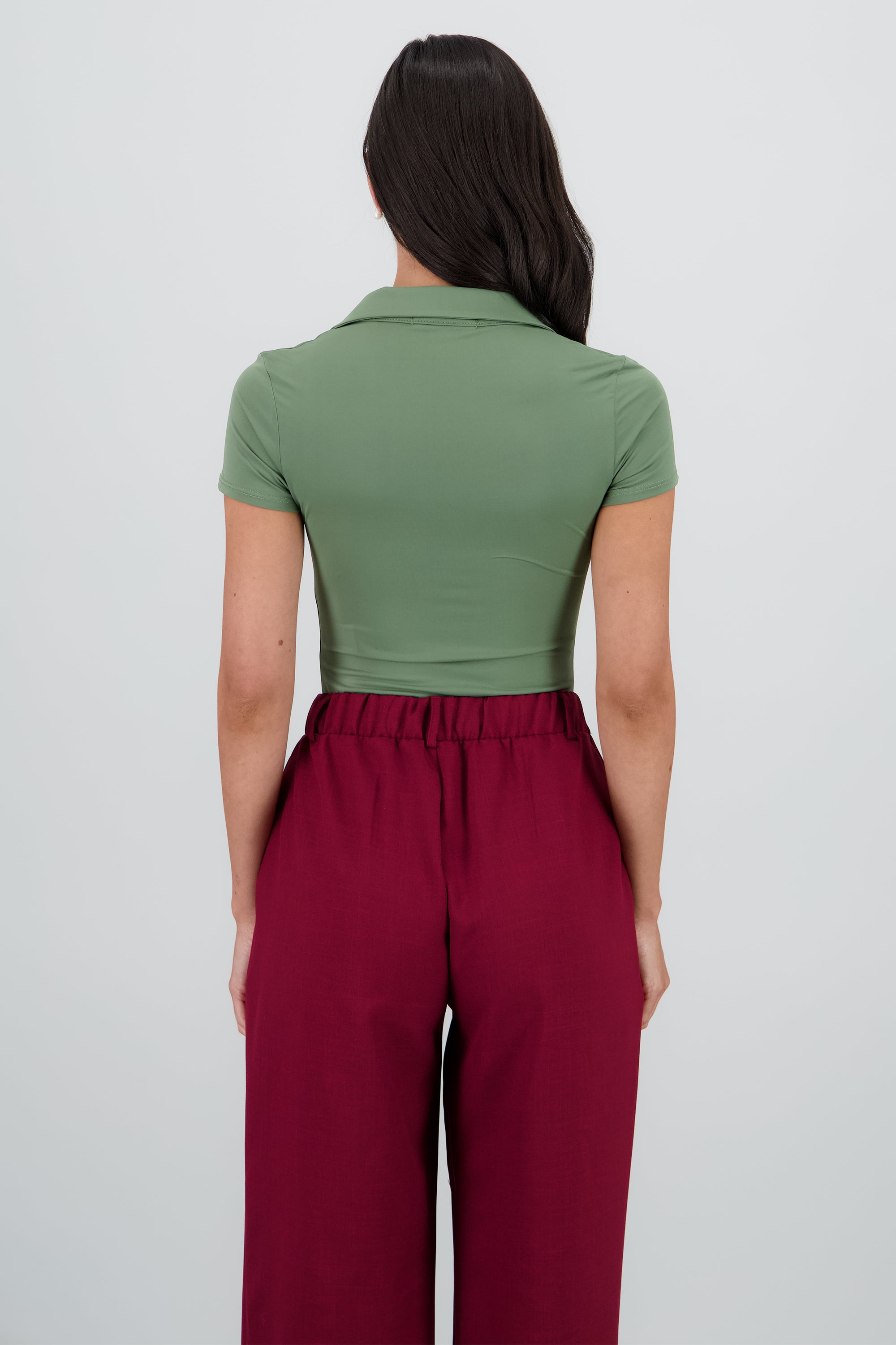Body manga corta cuello polo SAGE