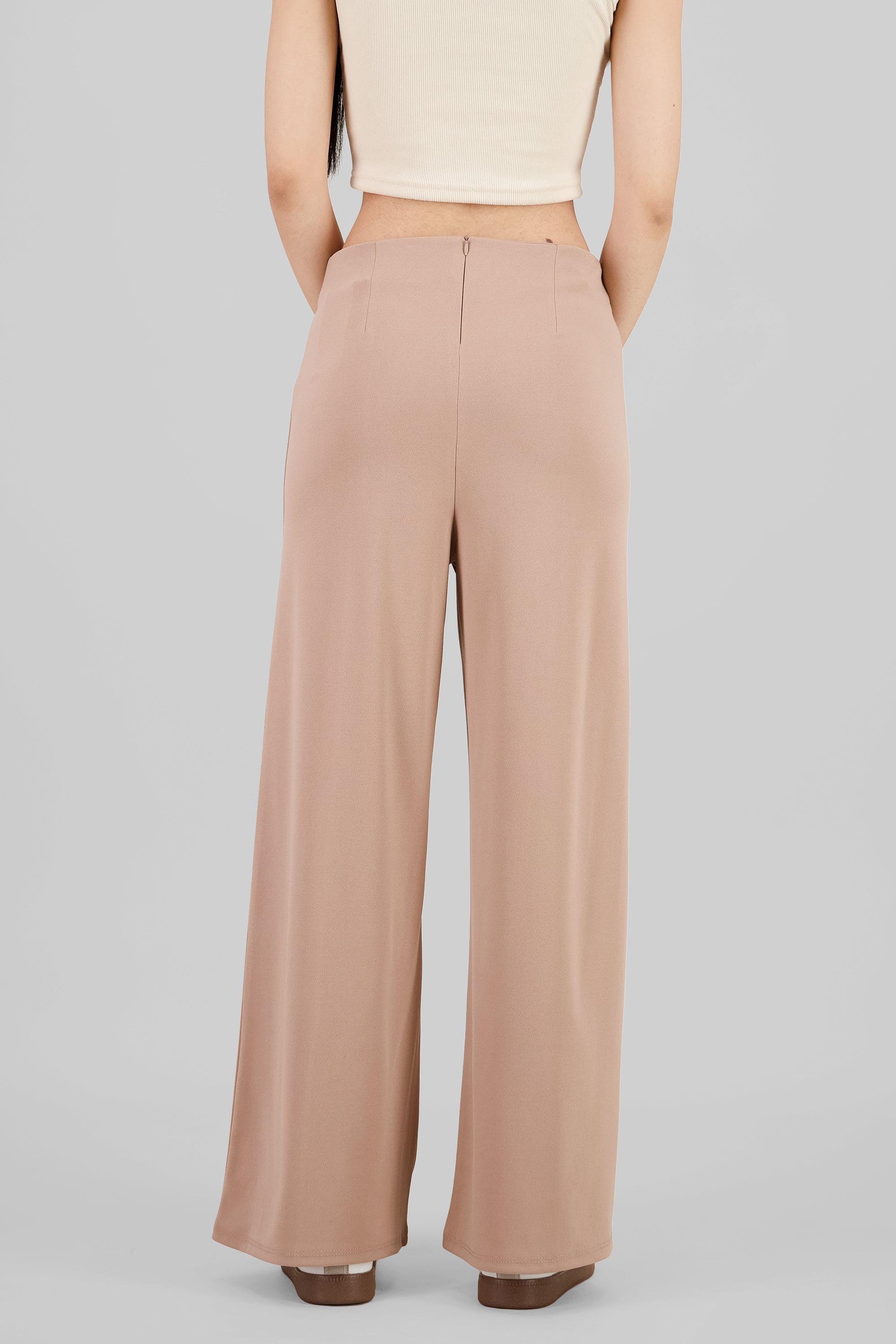 Pantalón Amplio Costura Frontal TAUPE