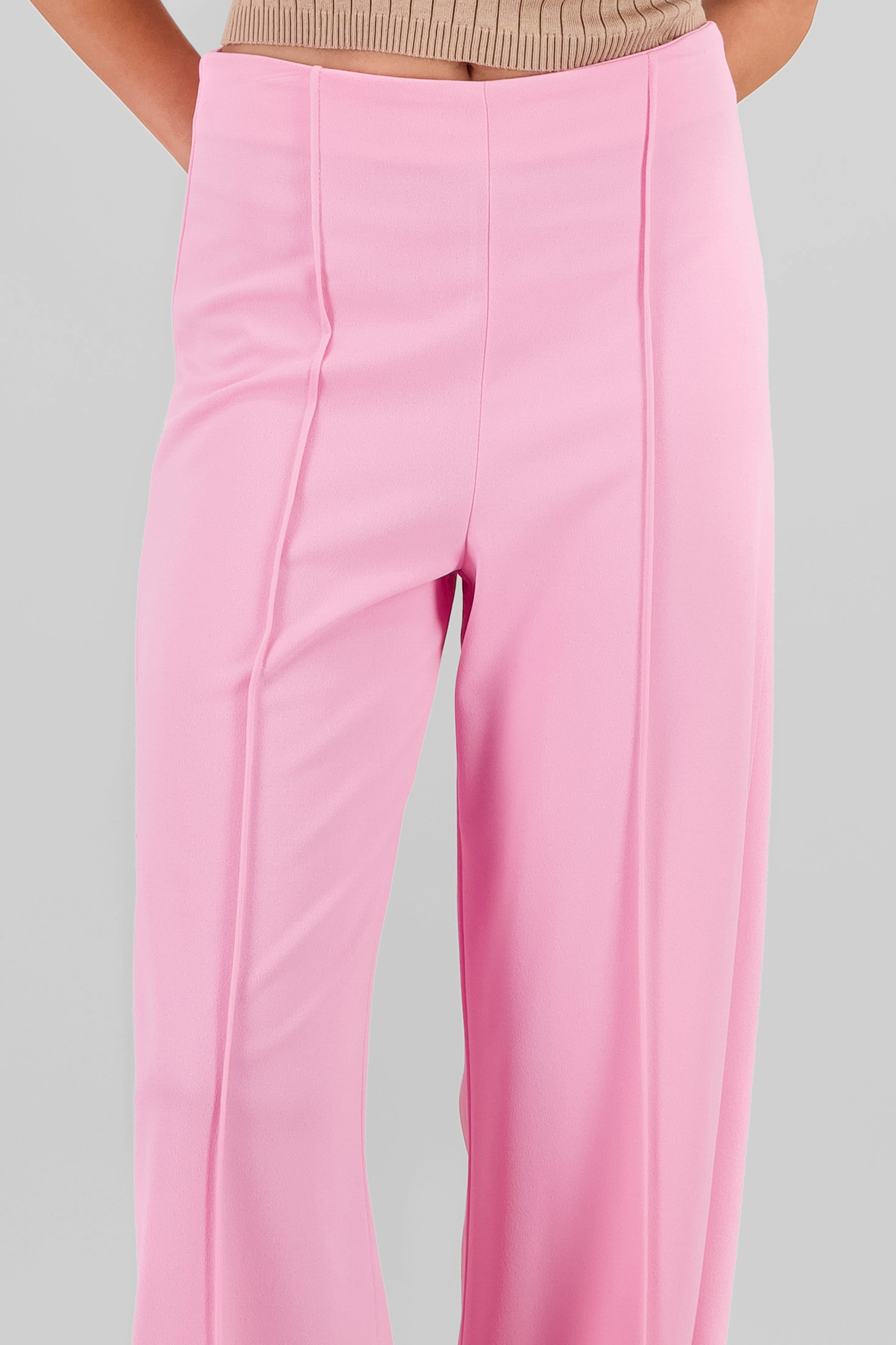 Pantalón Amplio Costura Frontal ROSA PASTEL