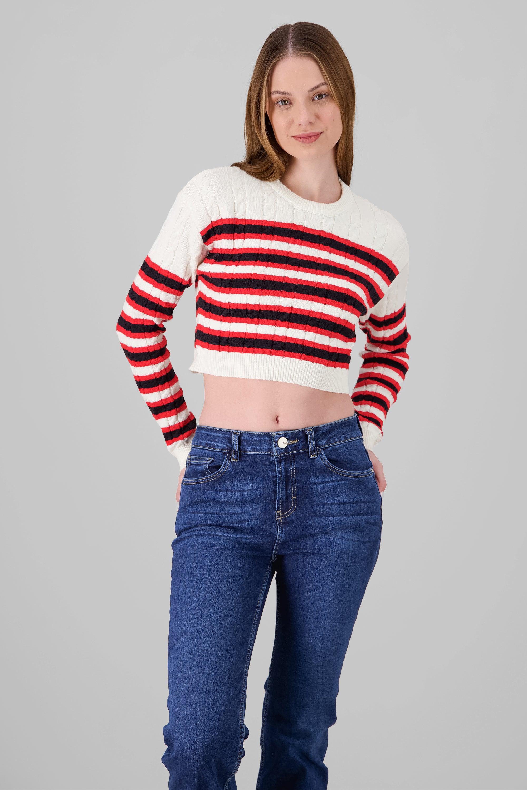 Sueter rayas tejido BLANCO COMBO