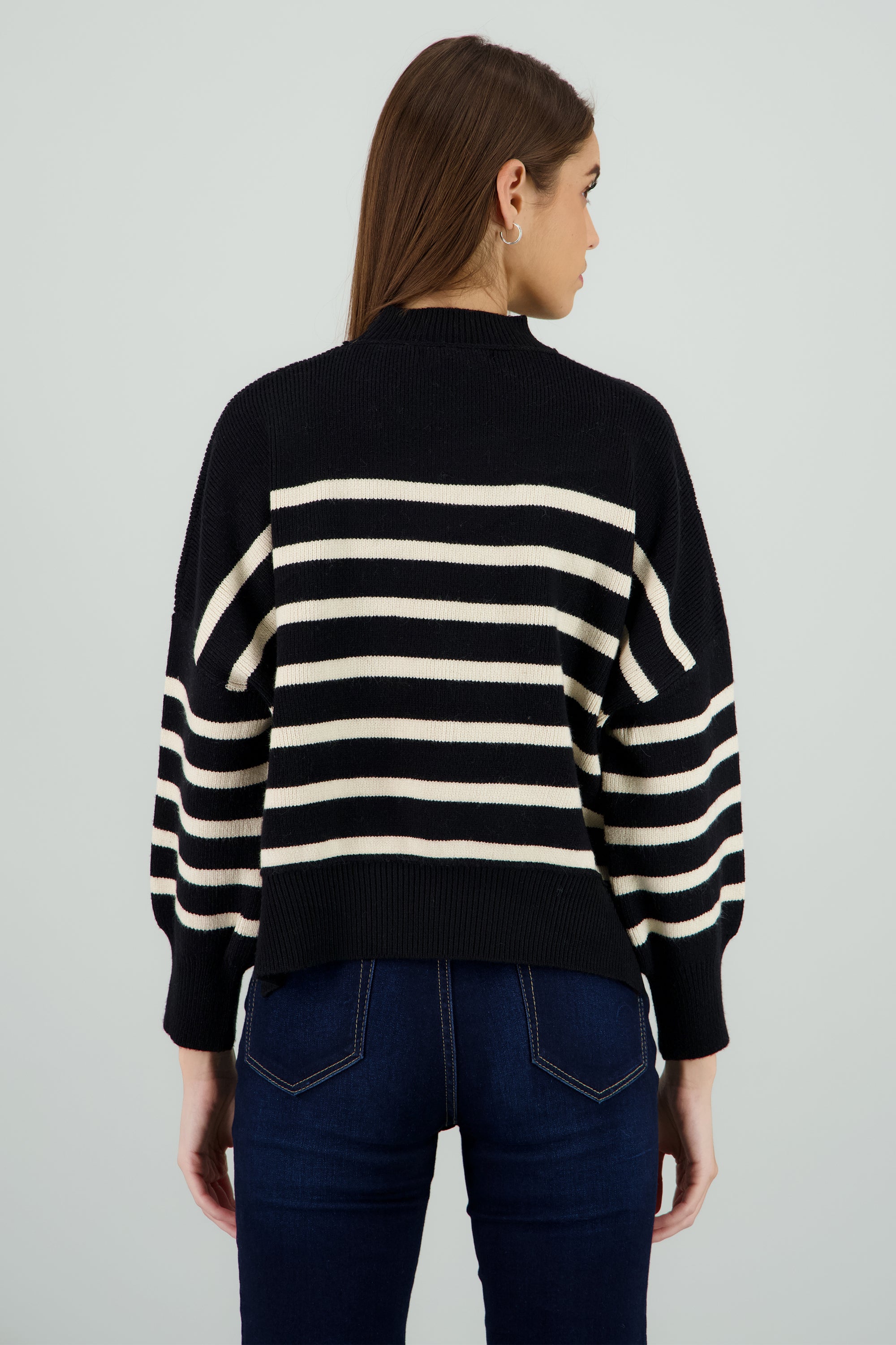 Sueter suave rayas NEGRO COMBO