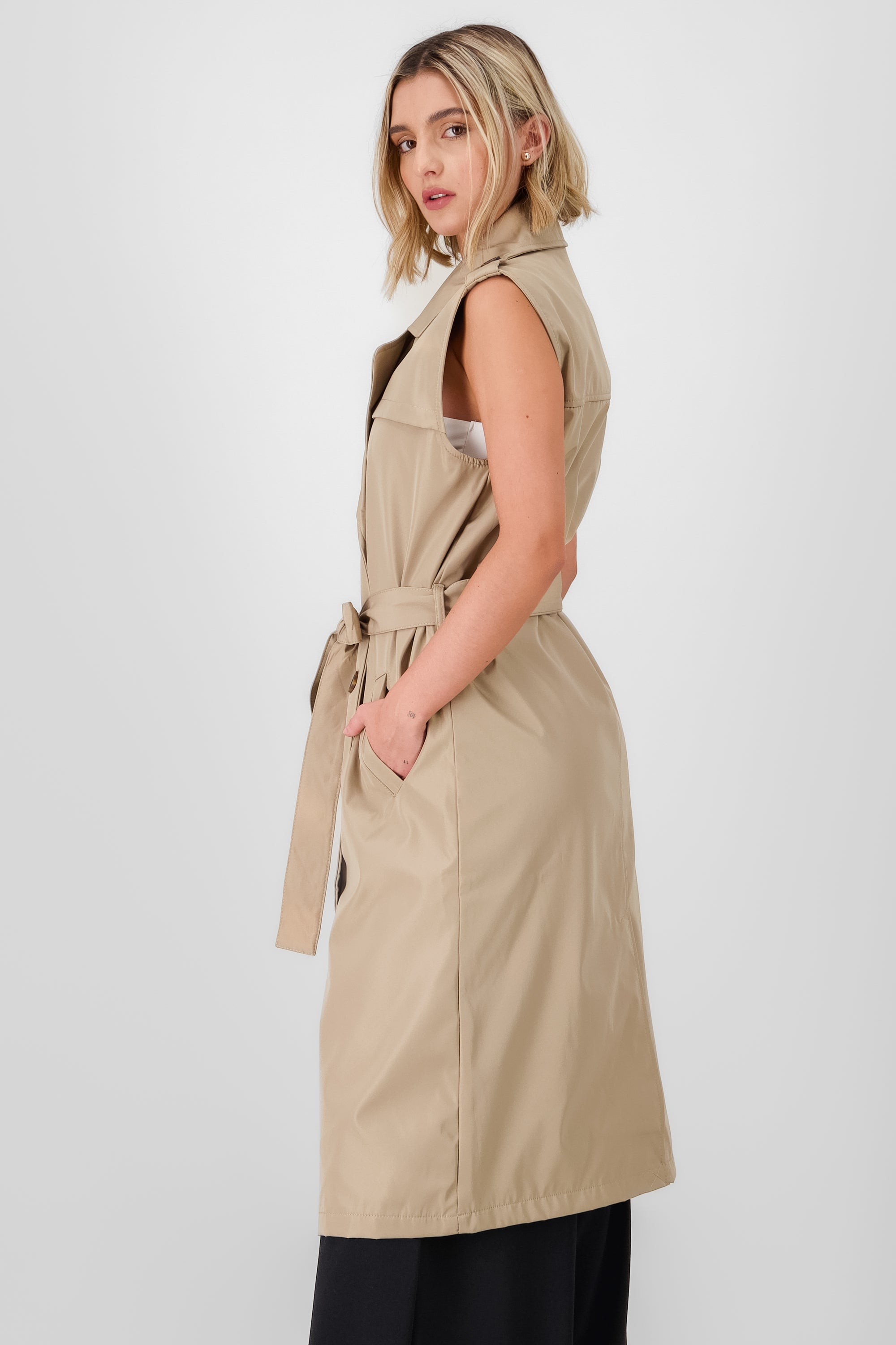Maxi Gabardina Vest with Hypsters belt SO