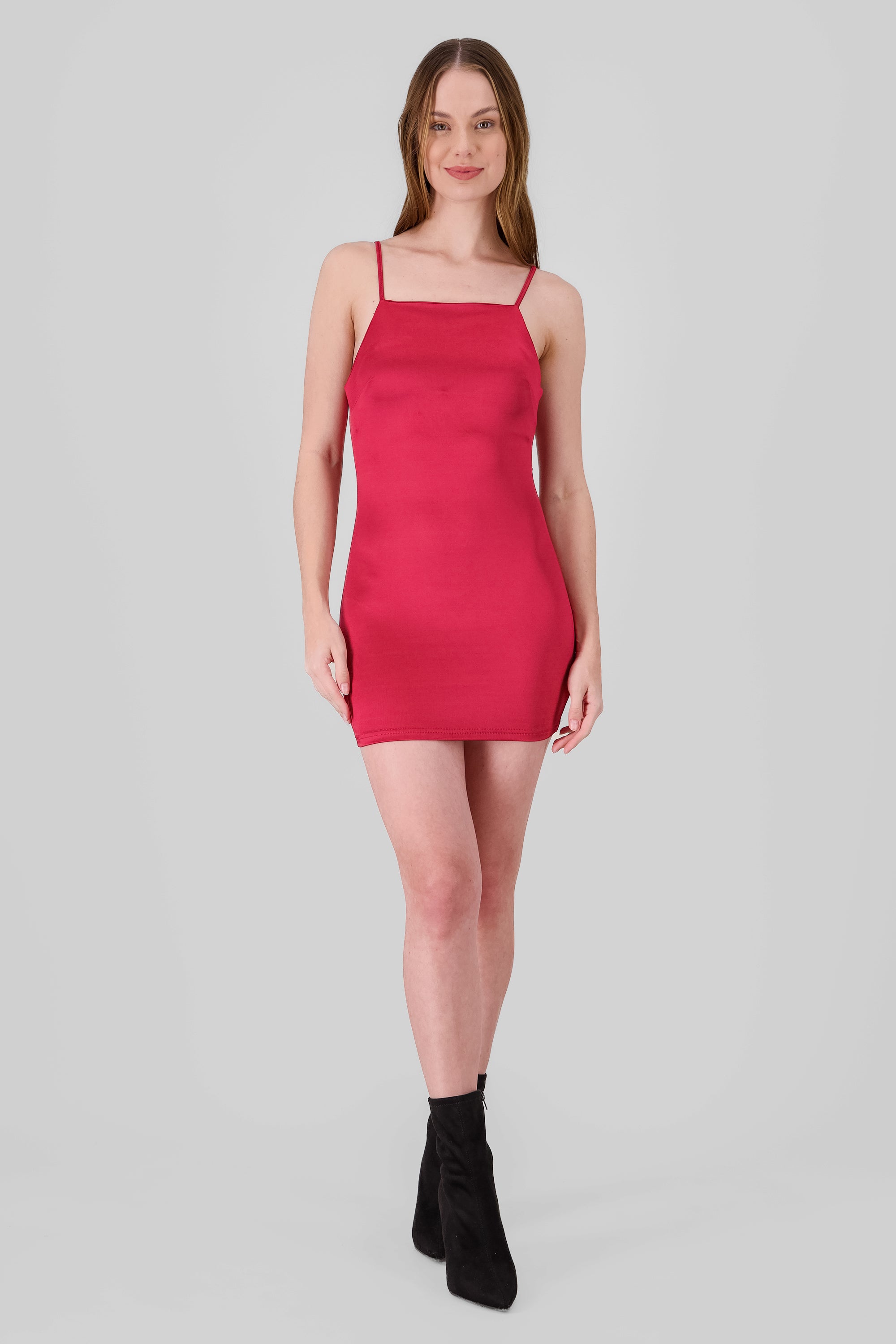 Mini vestido con pinzas CIRUELA