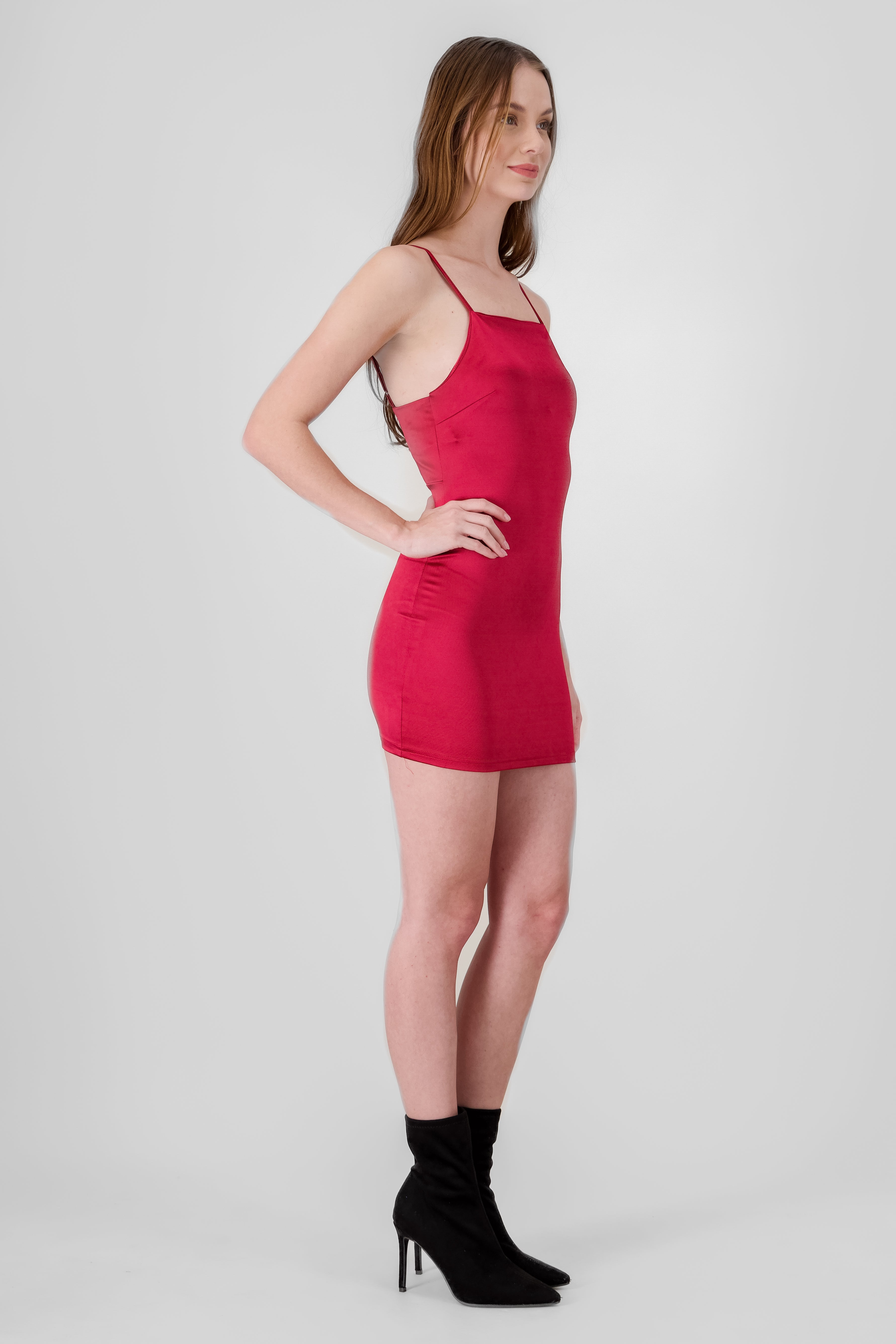 Mini vestido con pinzas CIRUELA