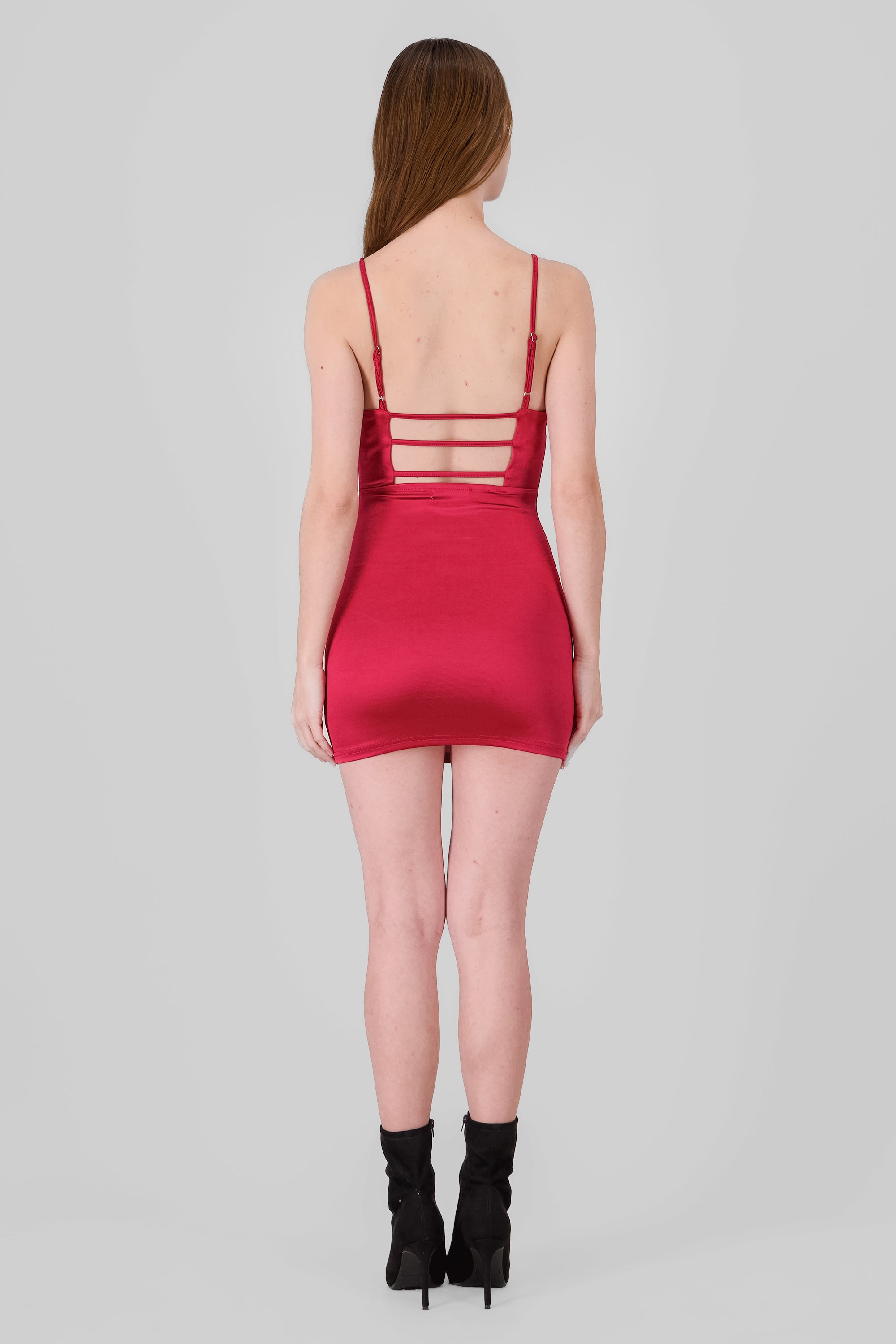 Mini vestido con pinzas CIRUELA