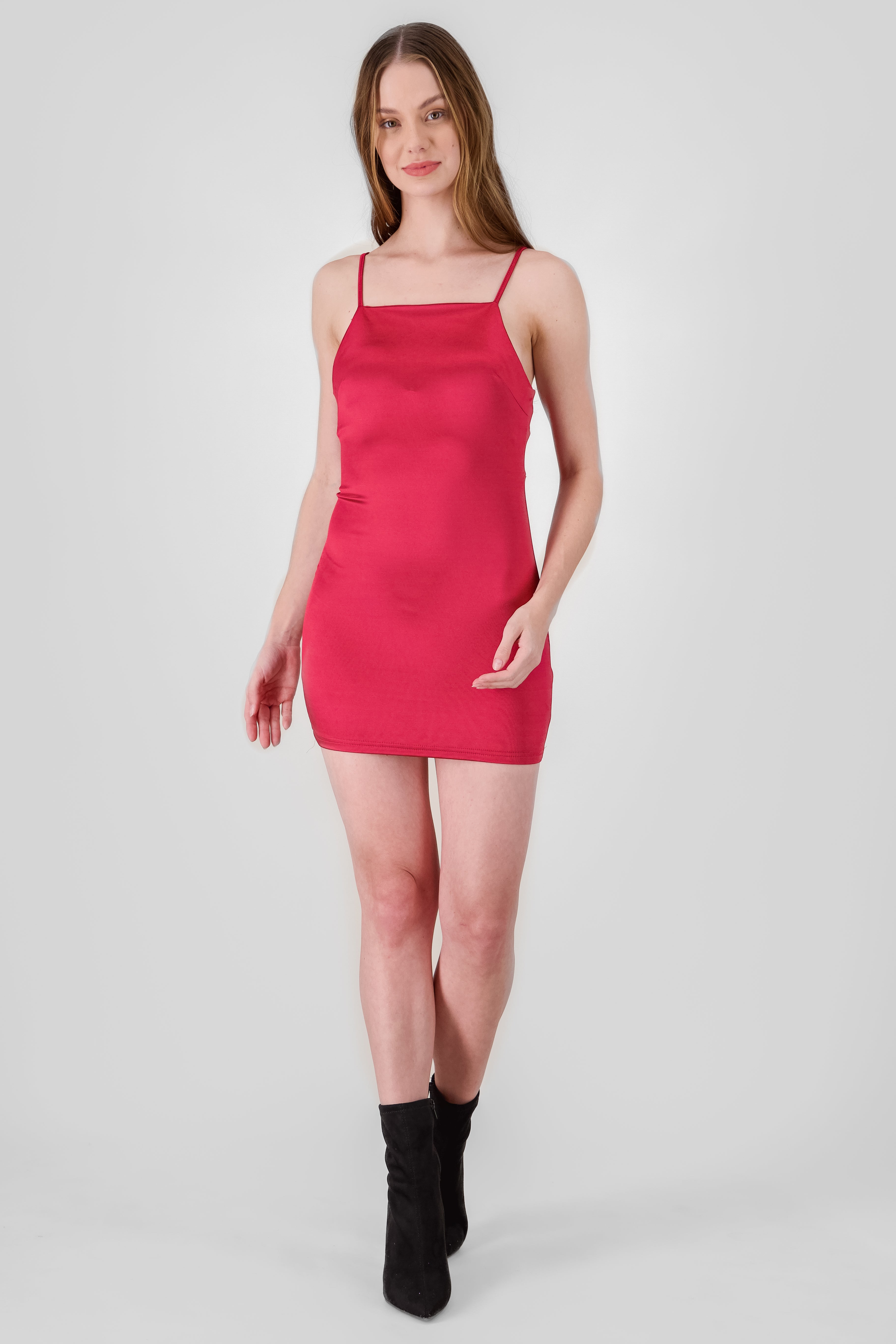 Mini vestido con pinzas CIRUELA