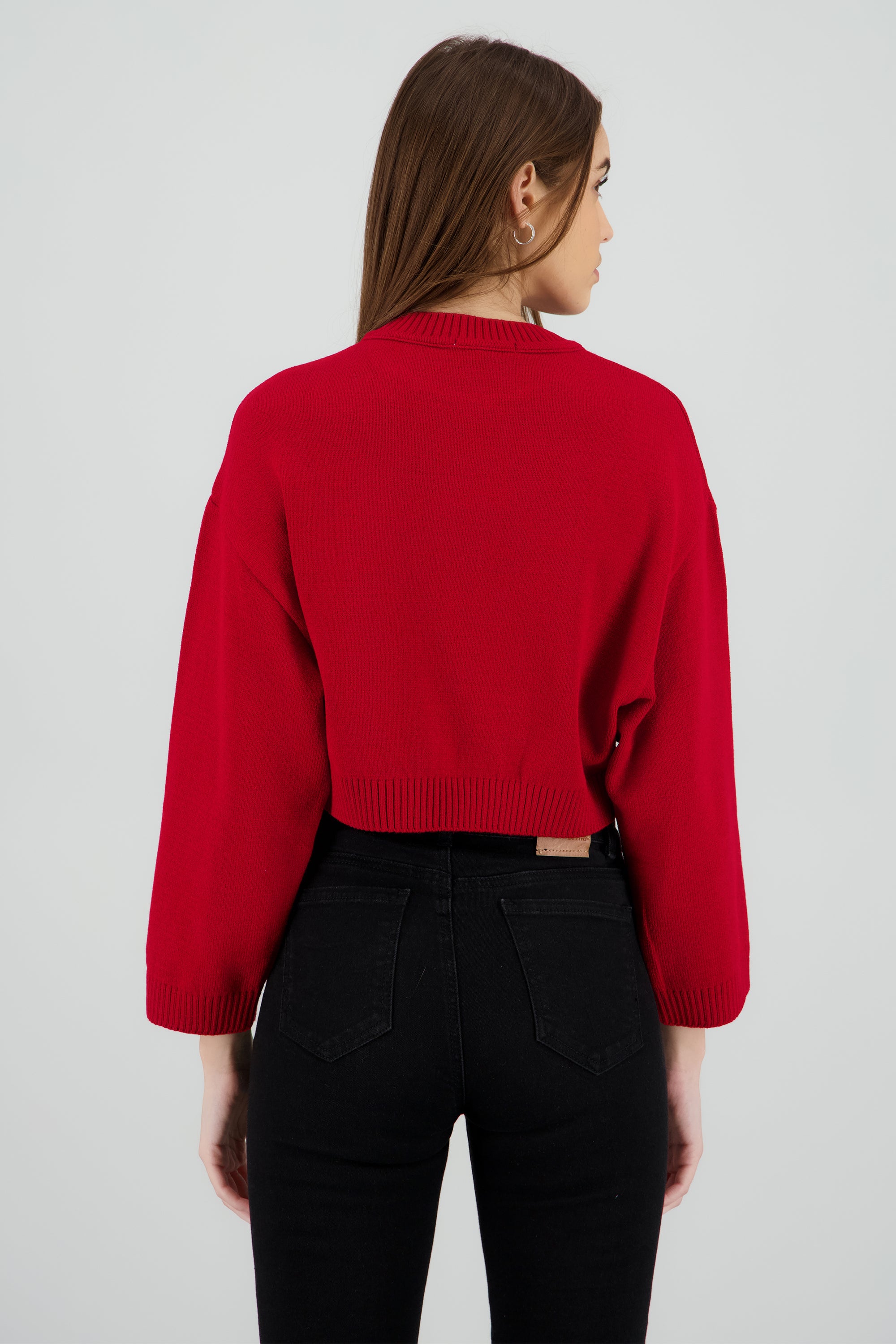 Sueter liso manga larga ROJO