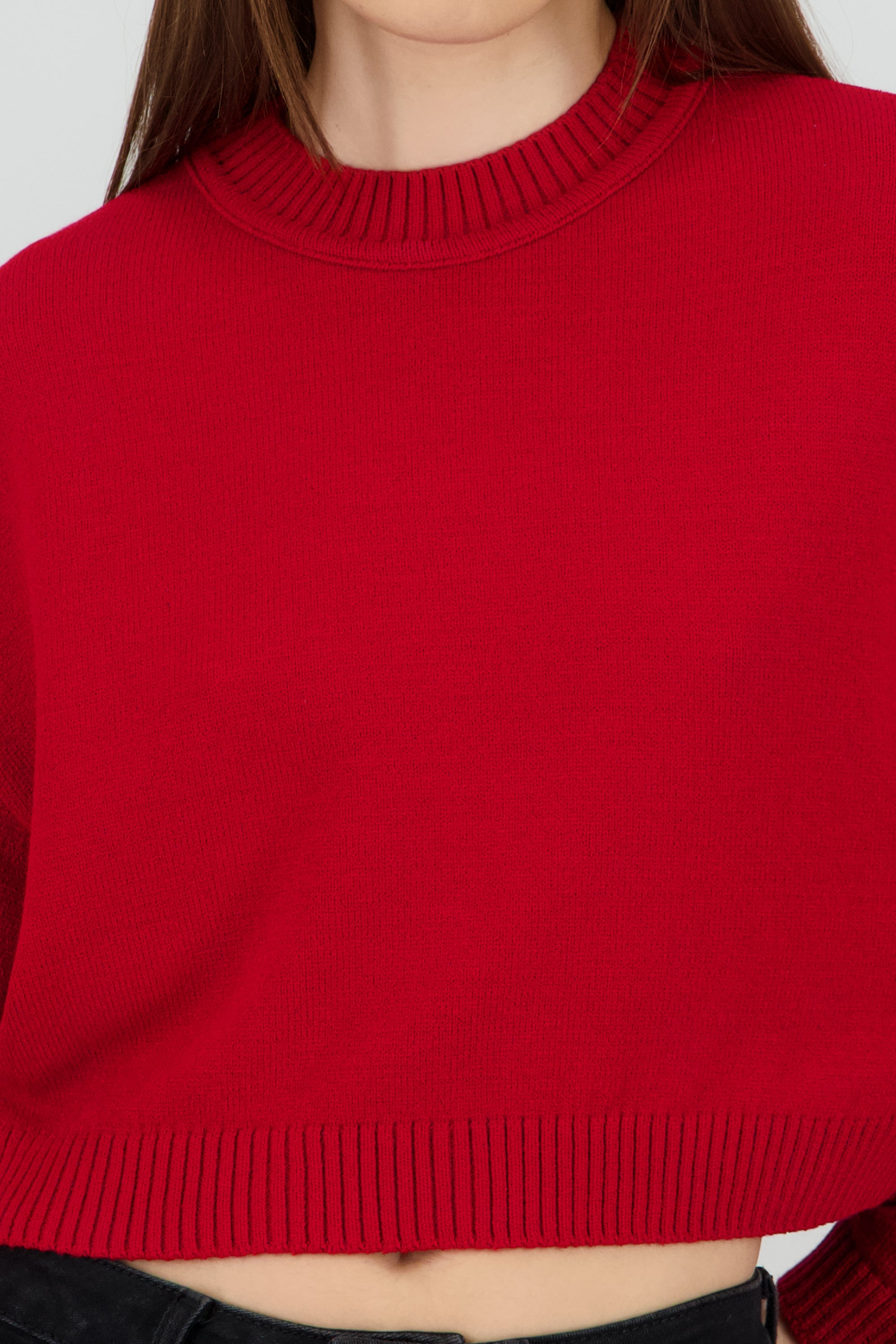 Sueter liso manga larga ROJO