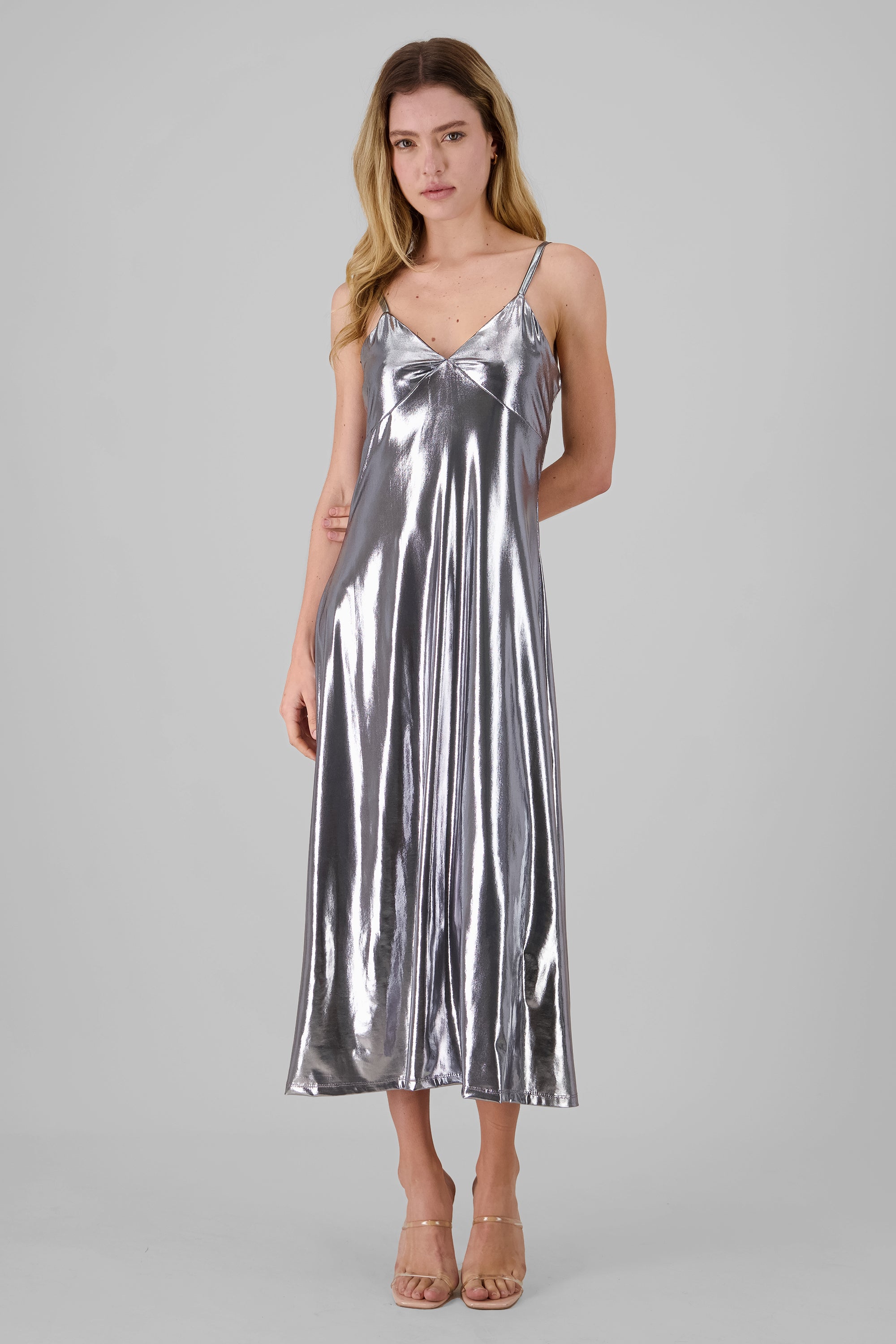 Maxi dress braces SILVER