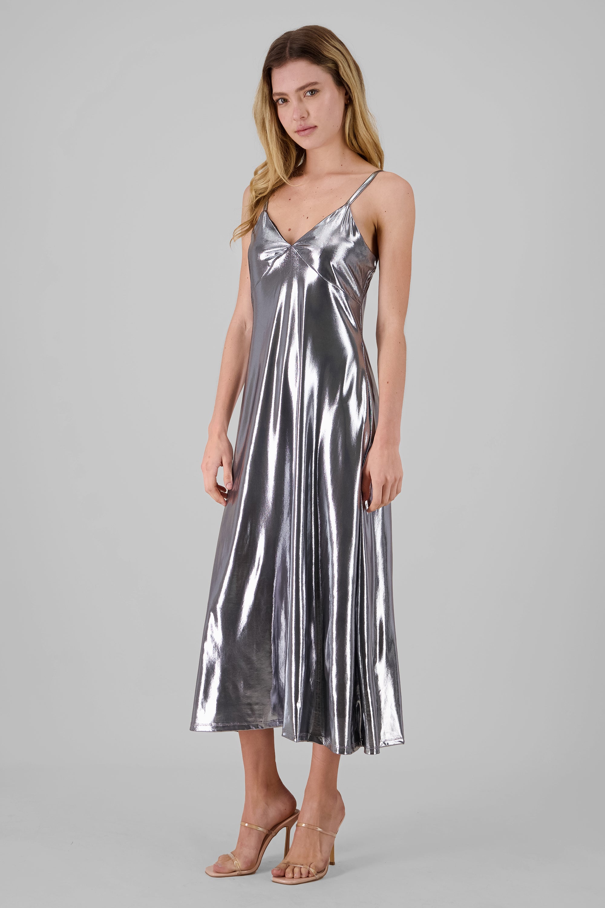 Maxi dress braces SILVER
