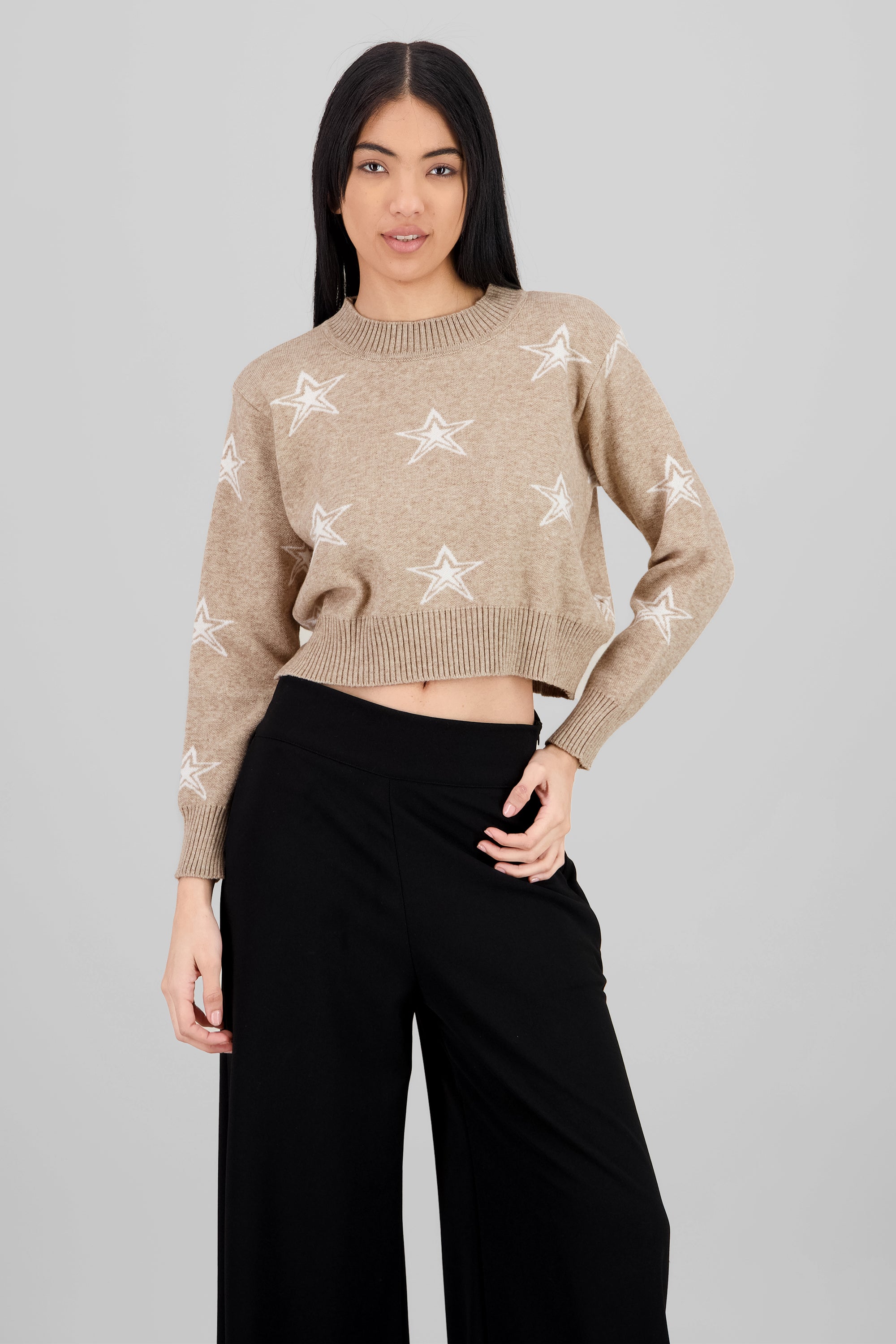Sueter estrellas tejido suave Hypsters BEIGE