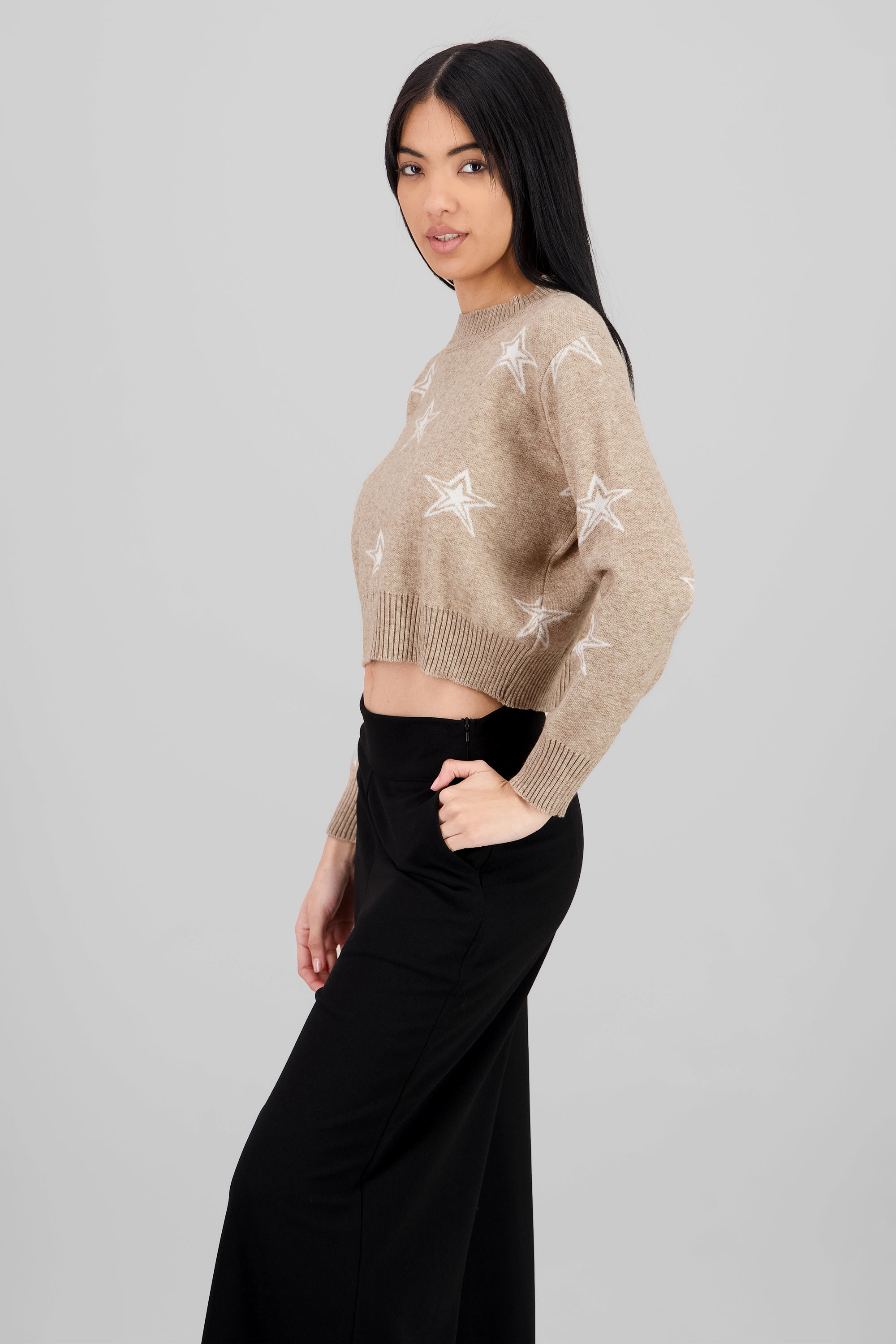 Sueter estrellas tejido suave Hypsters BEIGE