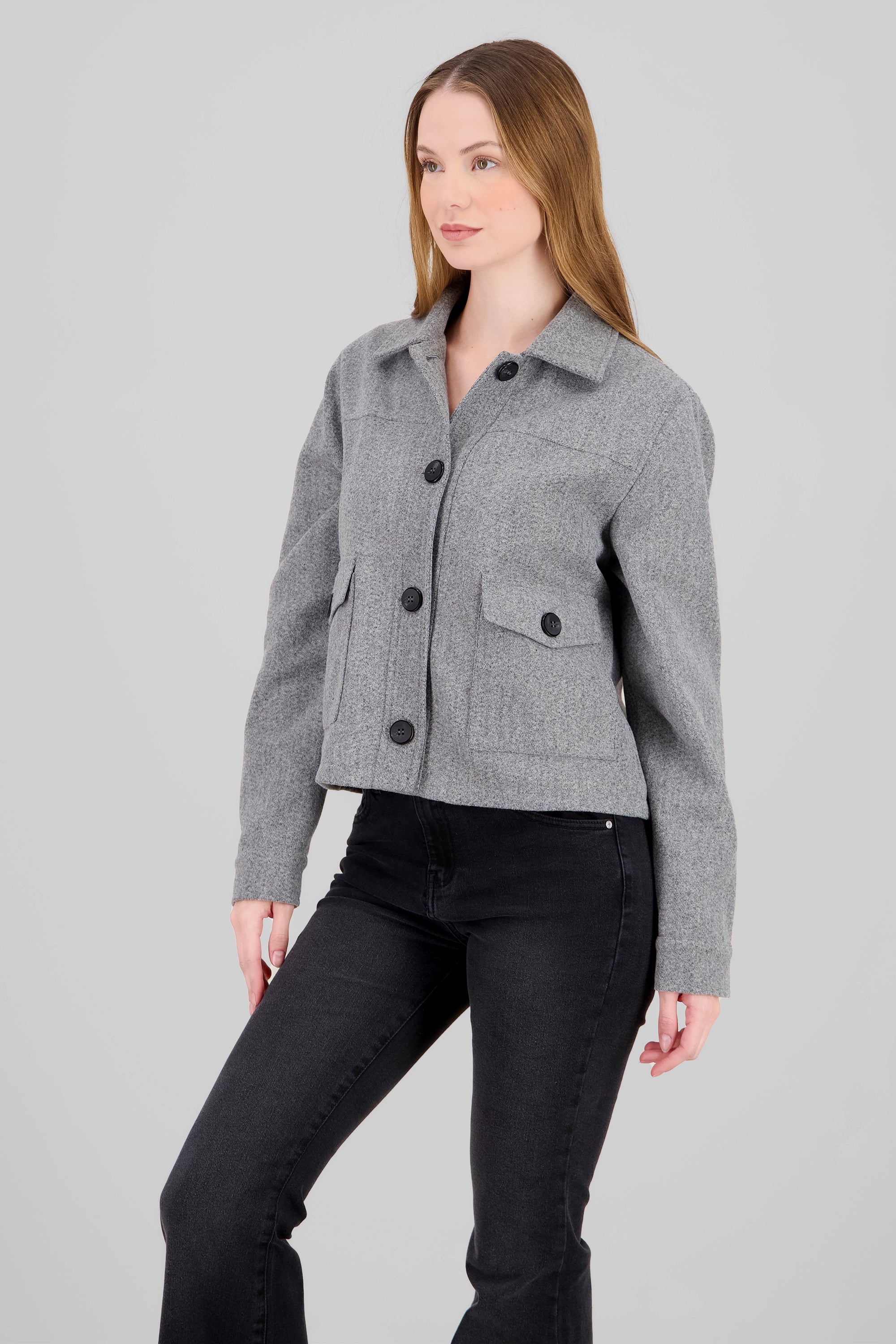Chamarra Long Sleeve Bags Jaspe Gray