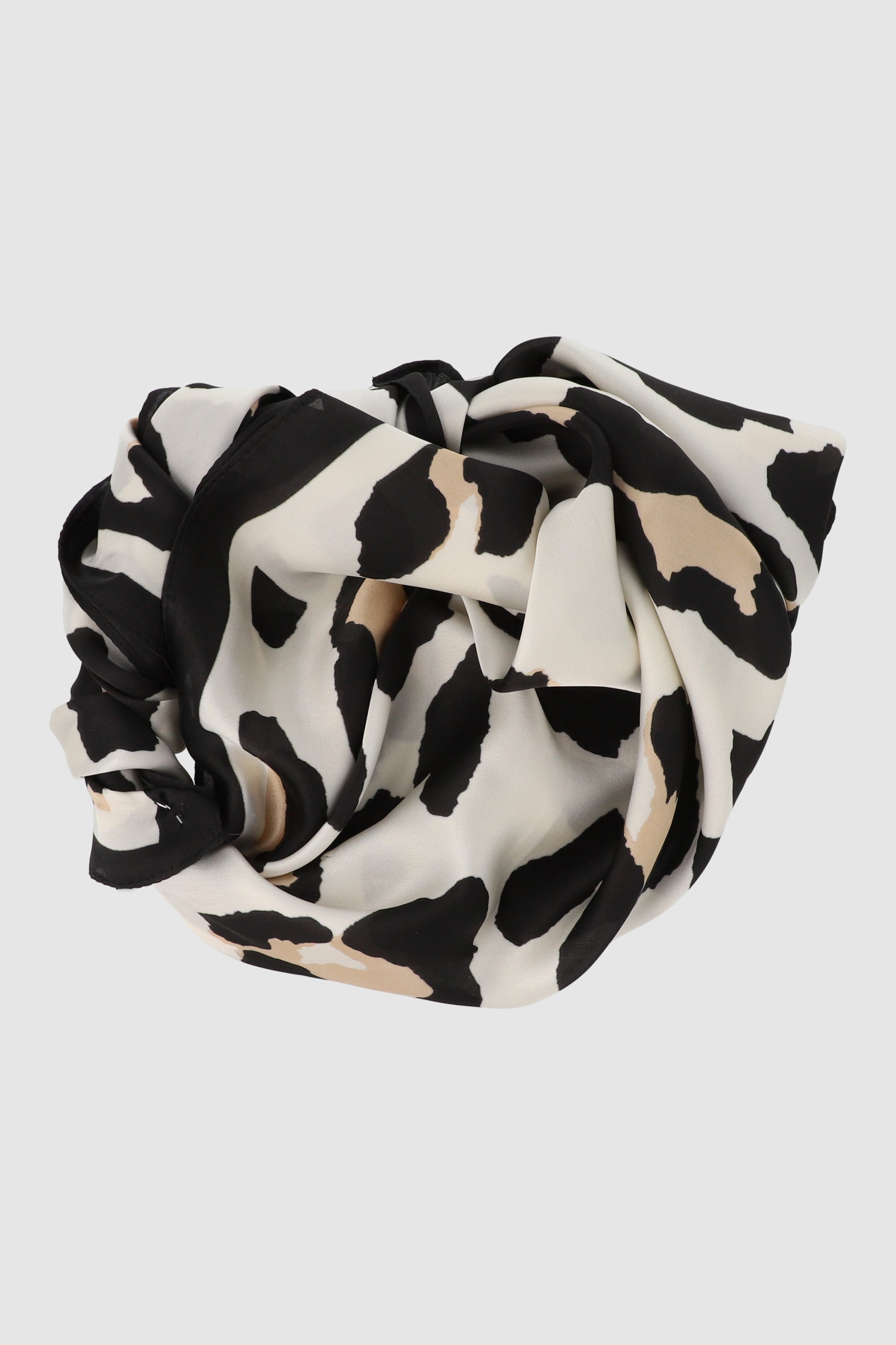 Abstract leopard scarf COFFEE
