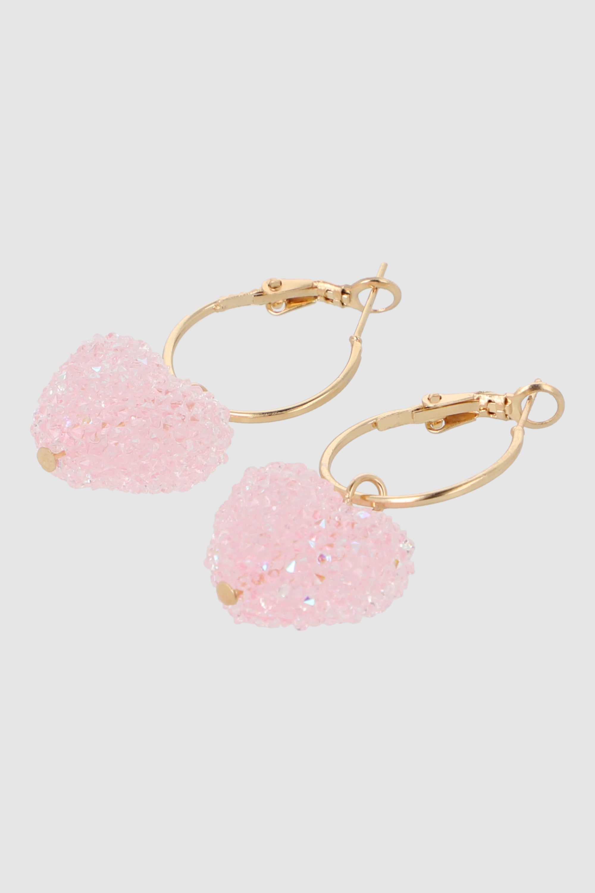 Arracadas Corazón Glitter Roca ROSA