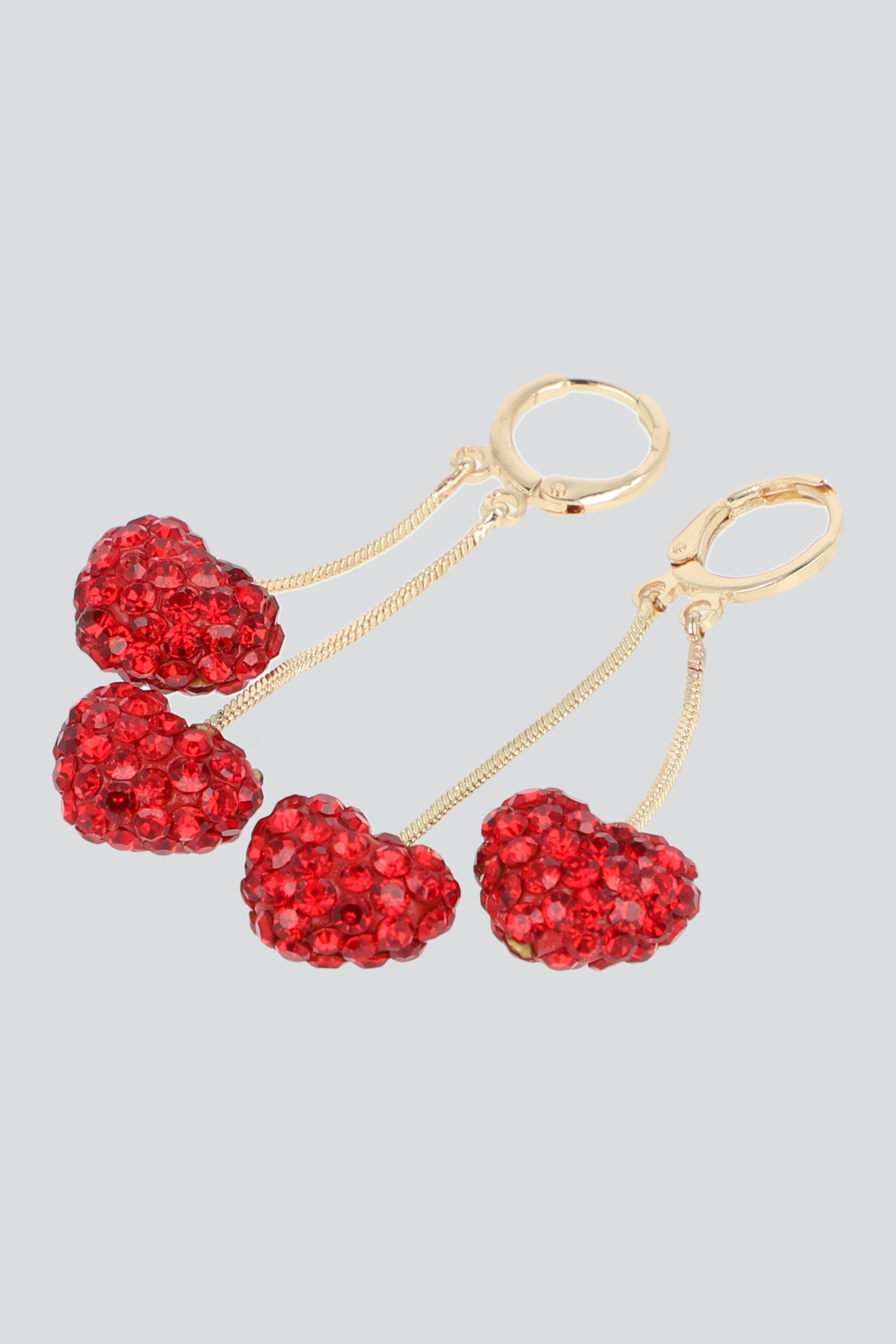 Arracadas 2 corazones glitter ORO