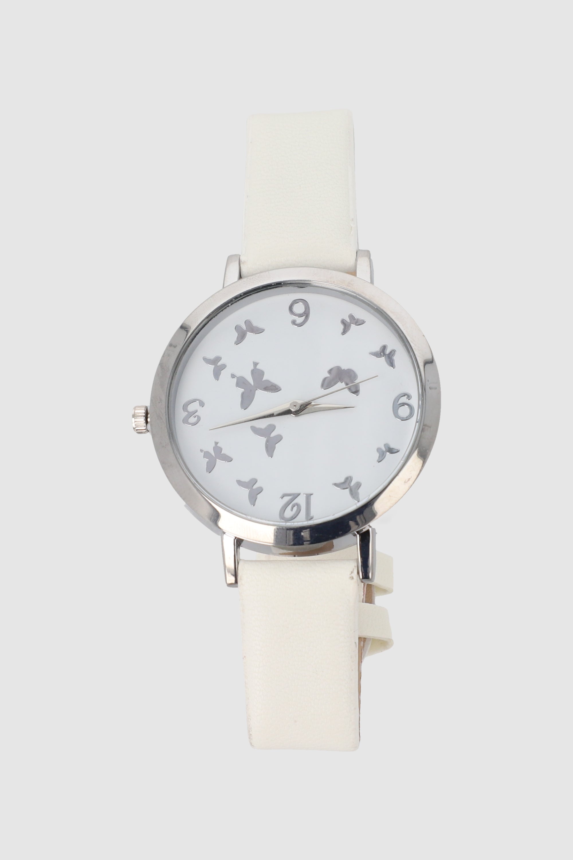 RELOJ PRINT MARIPOSAS PLATA