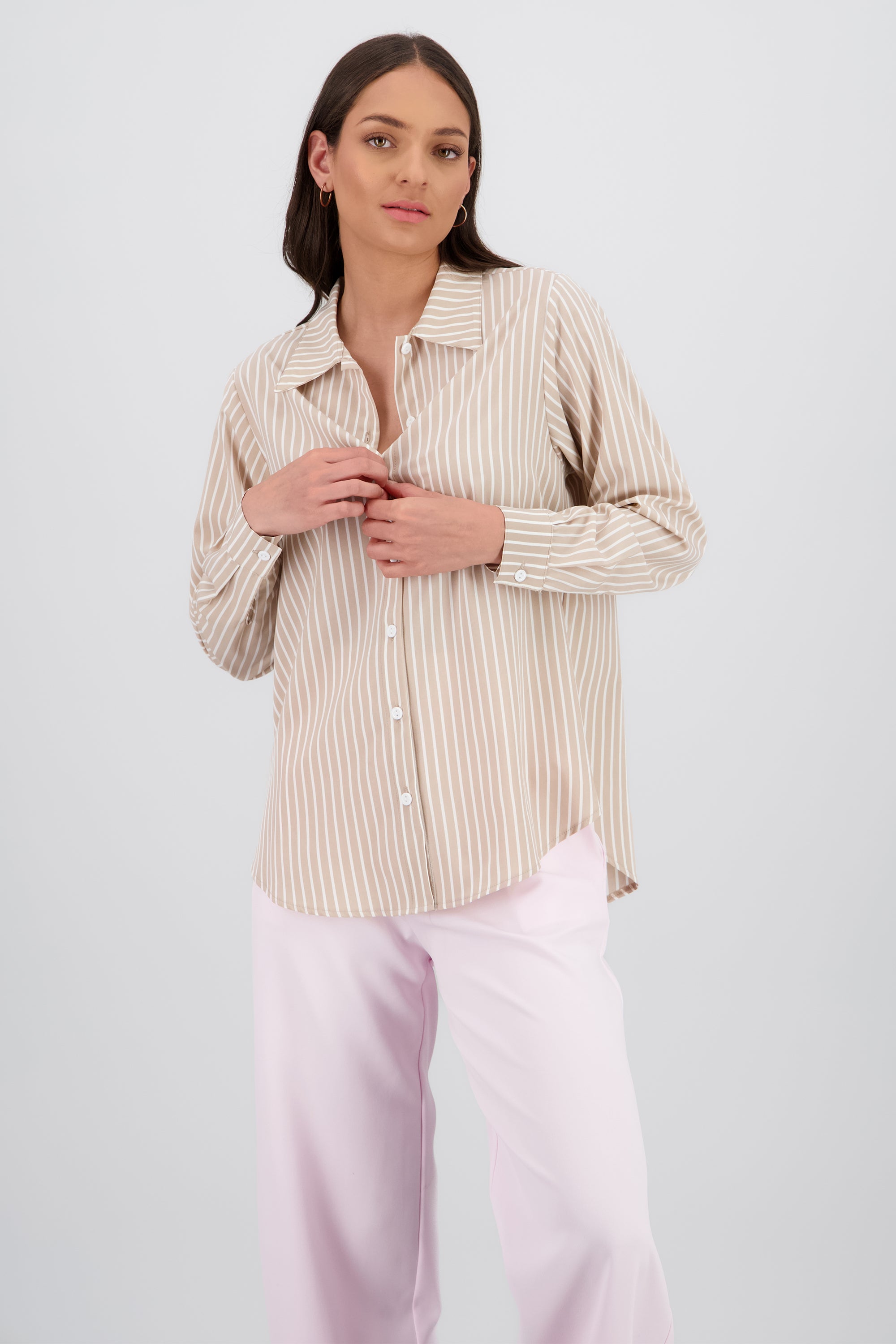 Camisa rayas HUESO COMBO