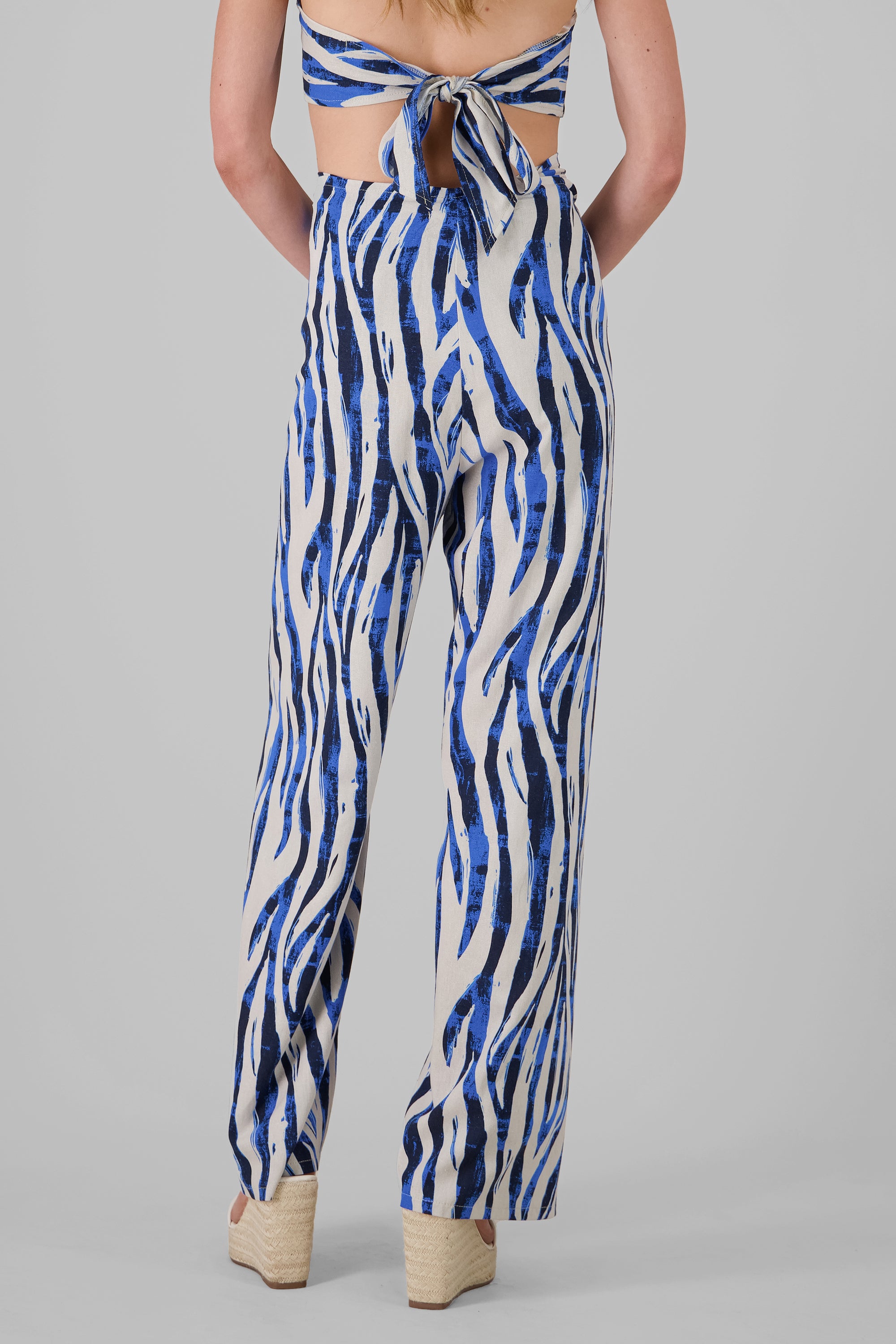 Pantalon envolvente amplio AZUL COMBO