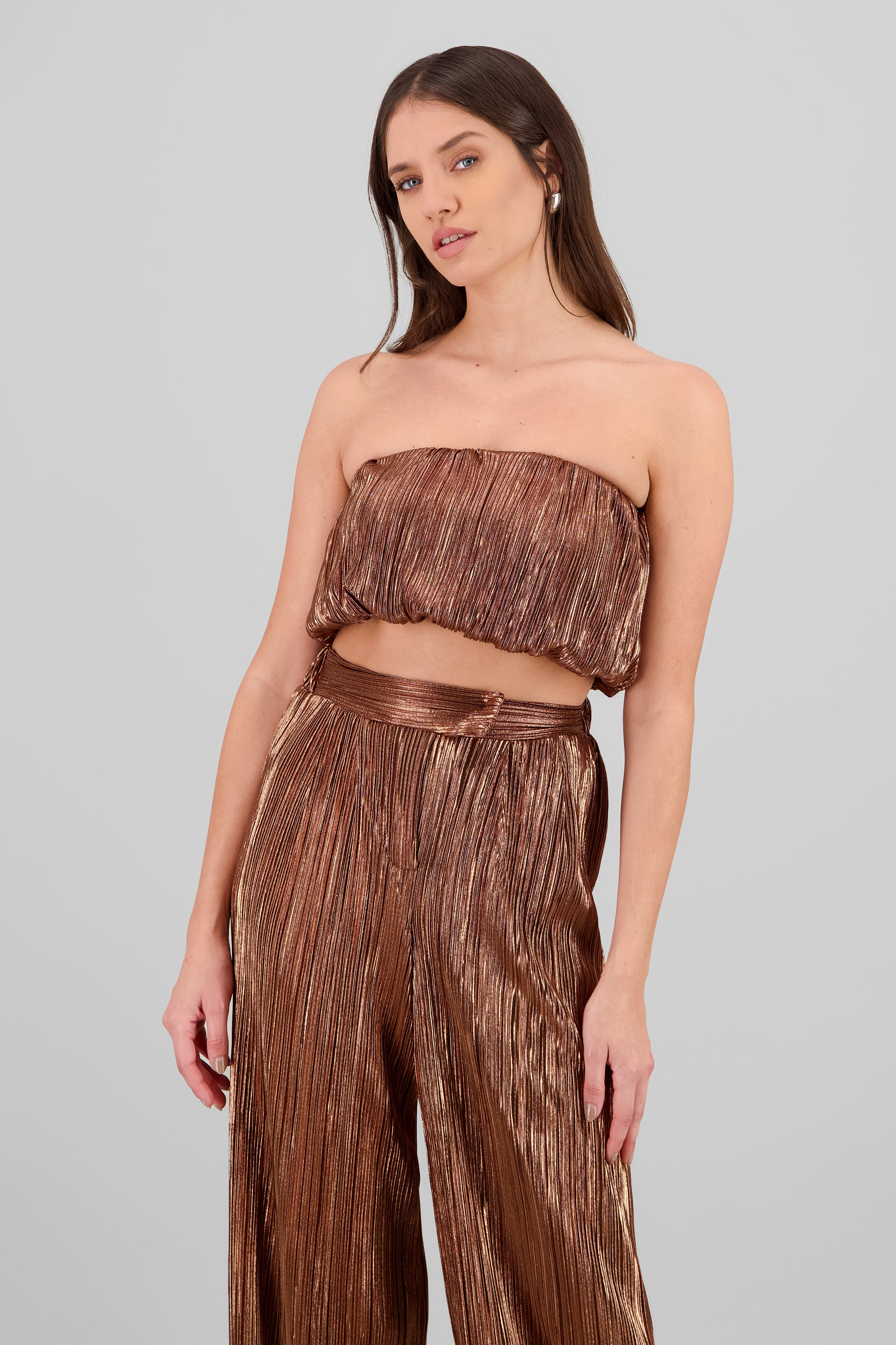 Top banadana textura brillo COBRE
