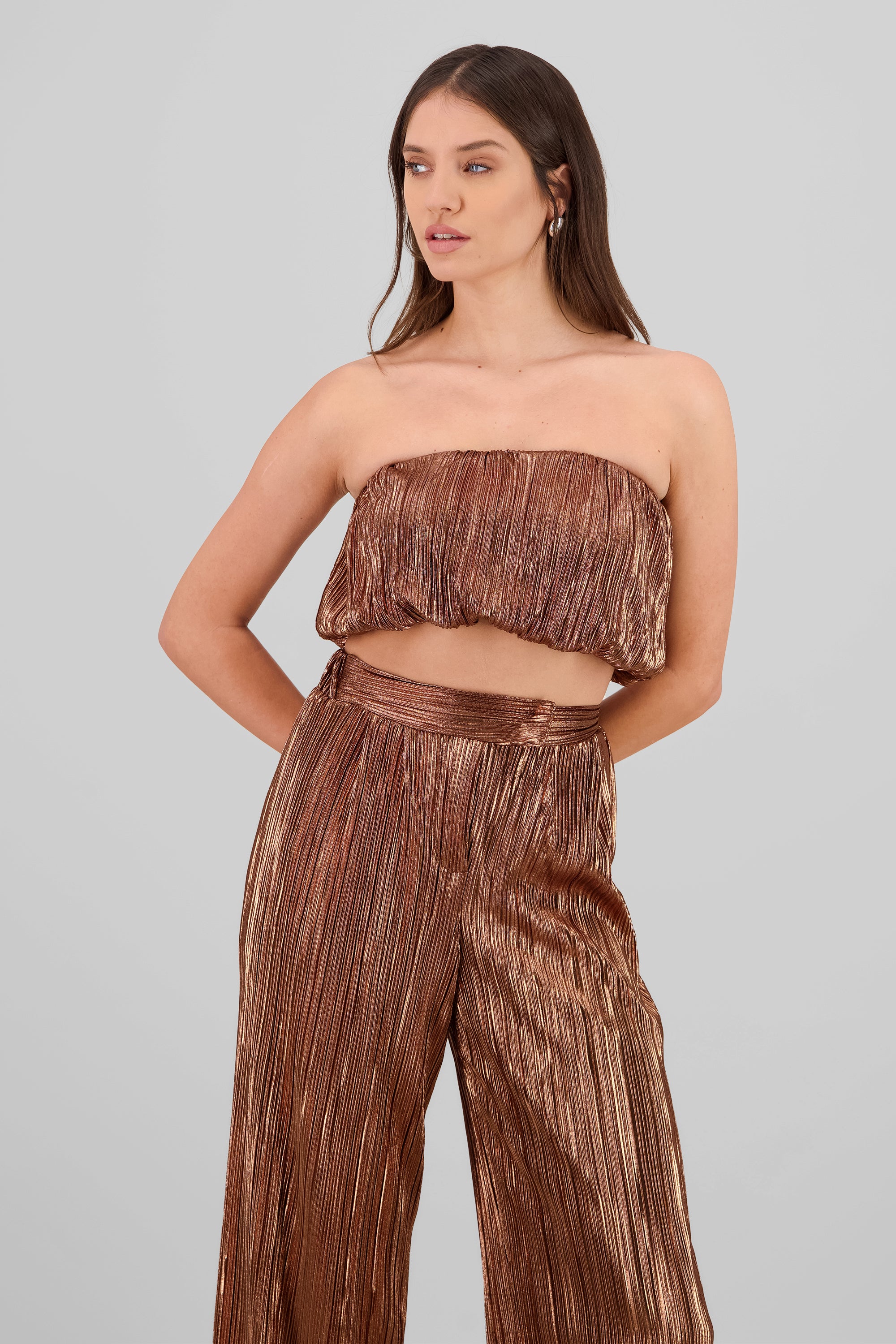 Top banadana textura brillo COBRE
