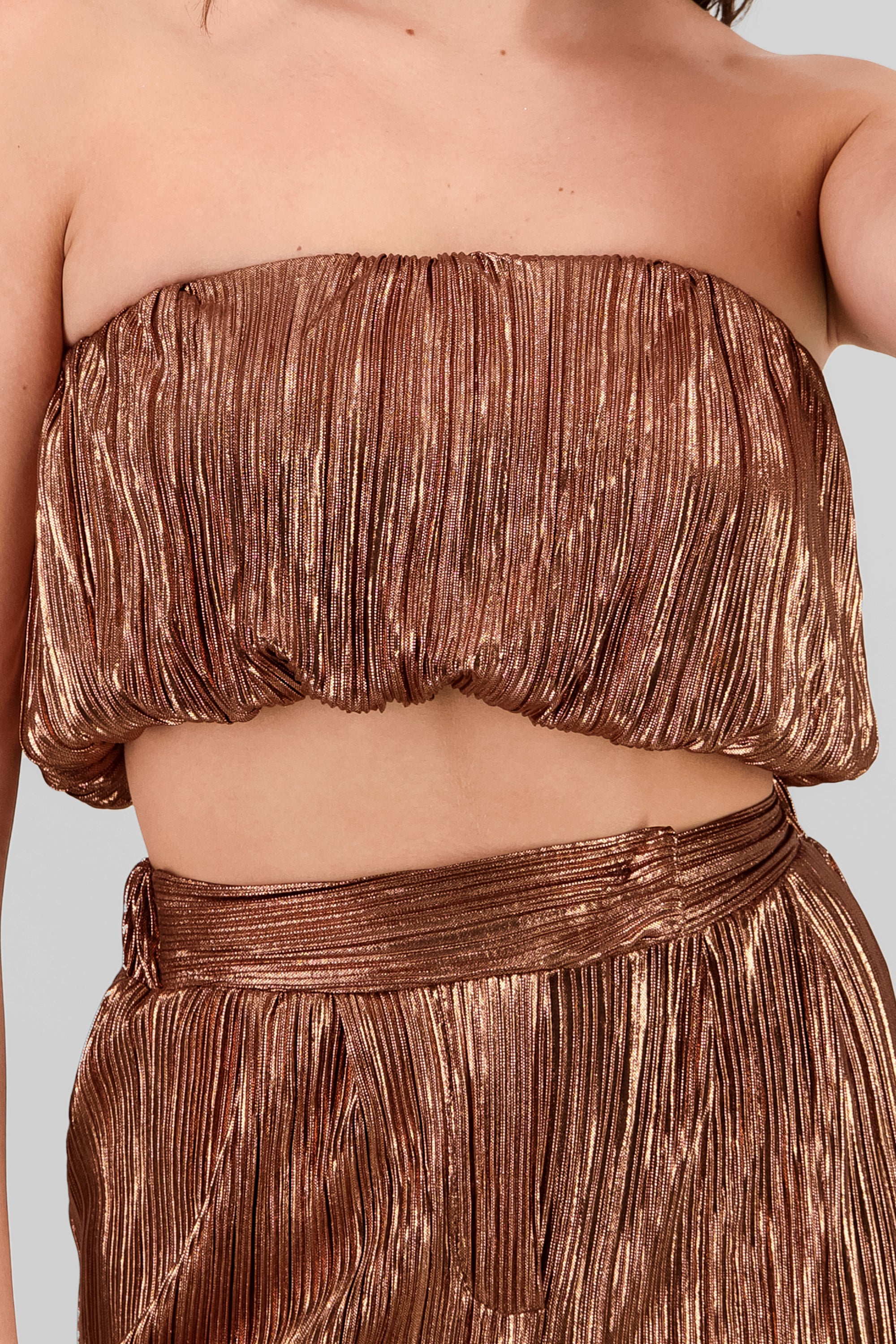 Top banadana textura brillo COBRE