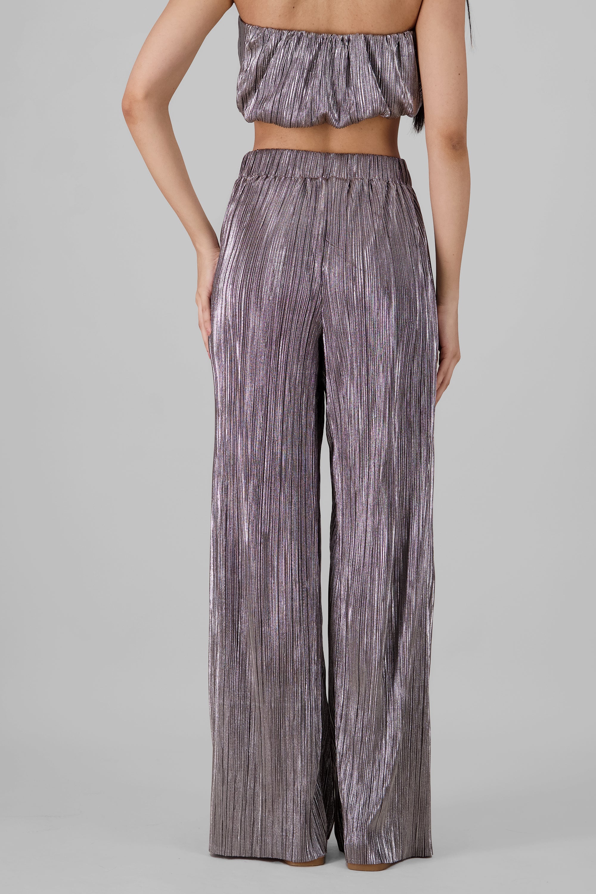 Brillo texture pants SILVER